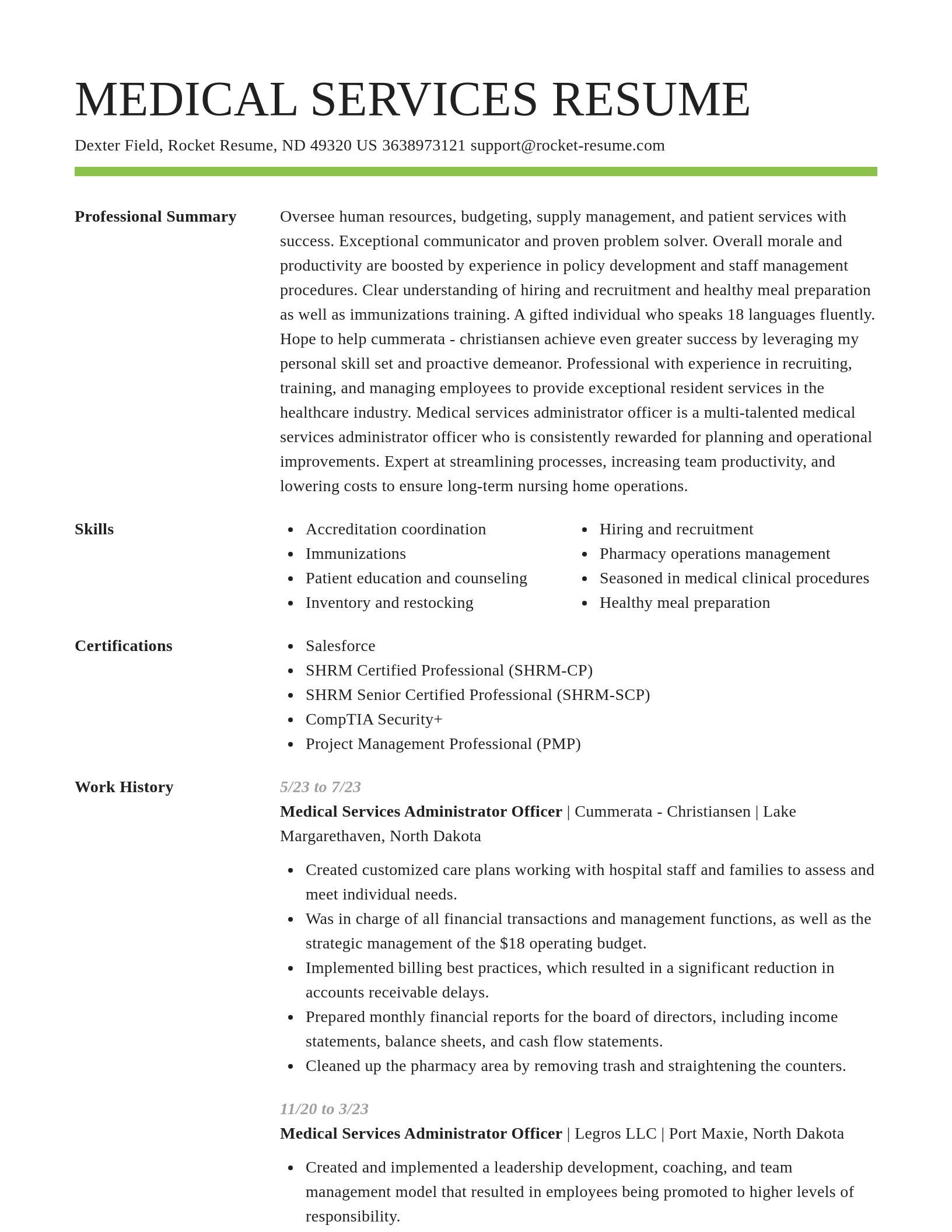 Smart resume template