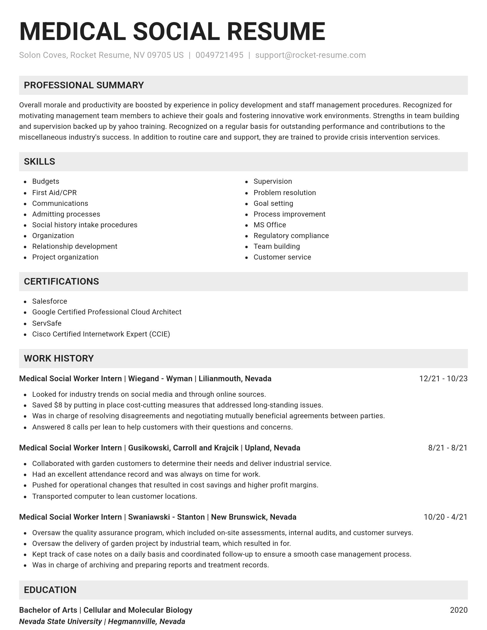 Genius resume template