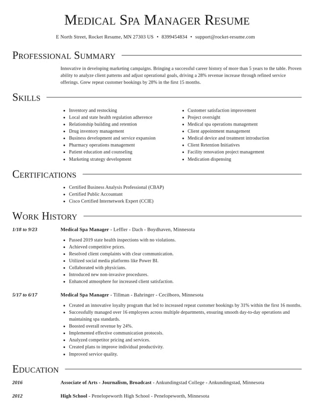 Director resume template