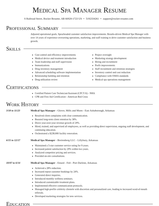 Director resume template