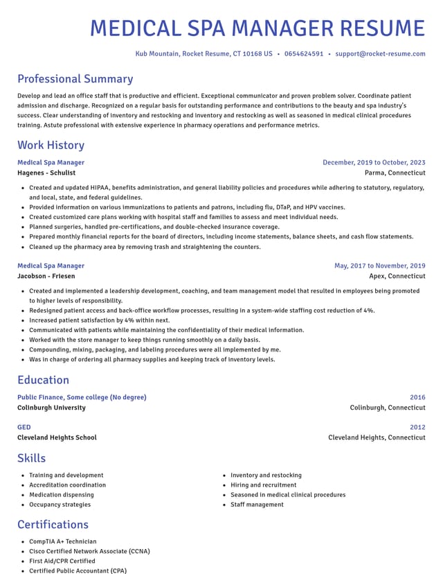 Novel resume template