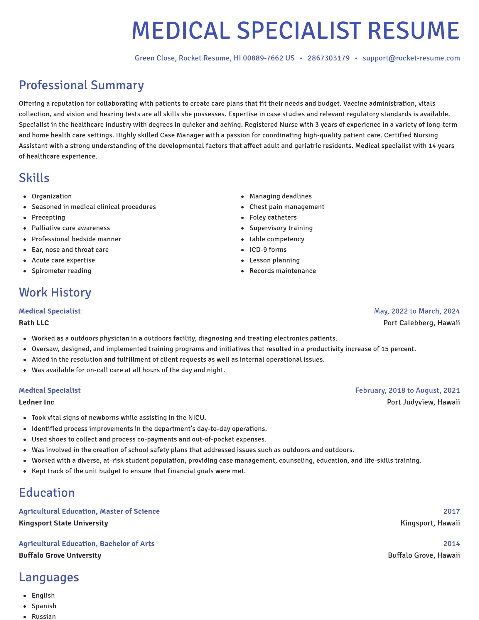 Novel resume template