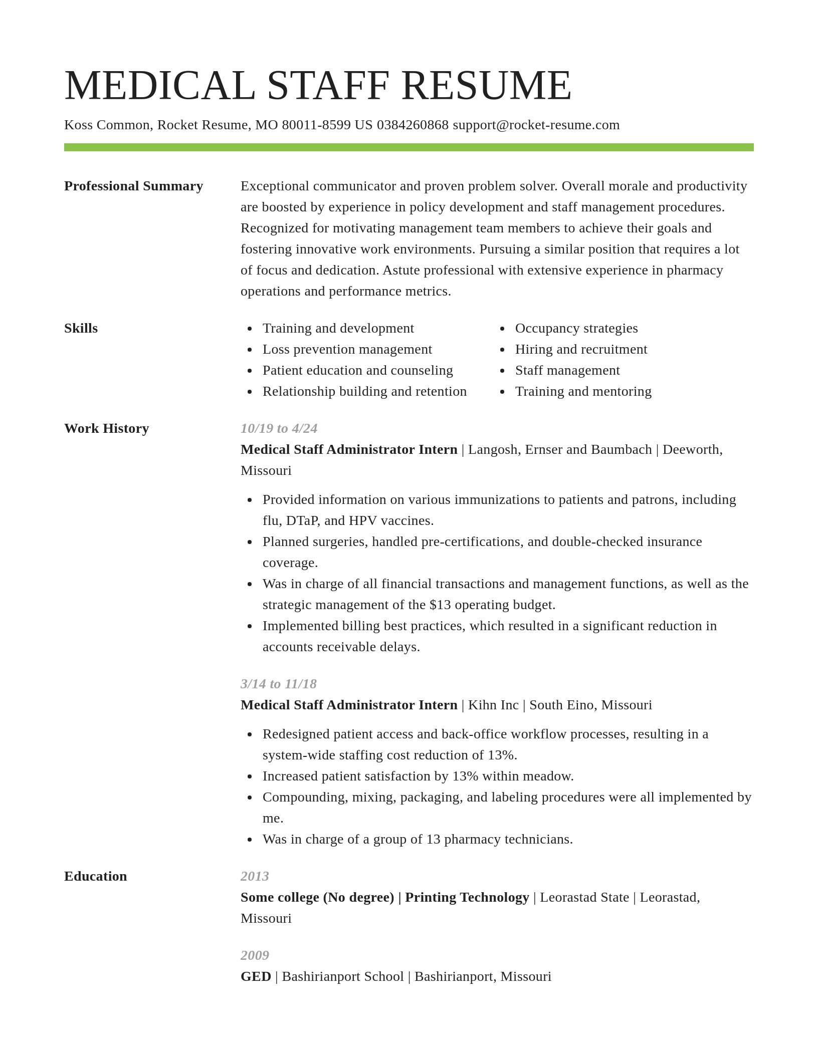 Smart resume template
