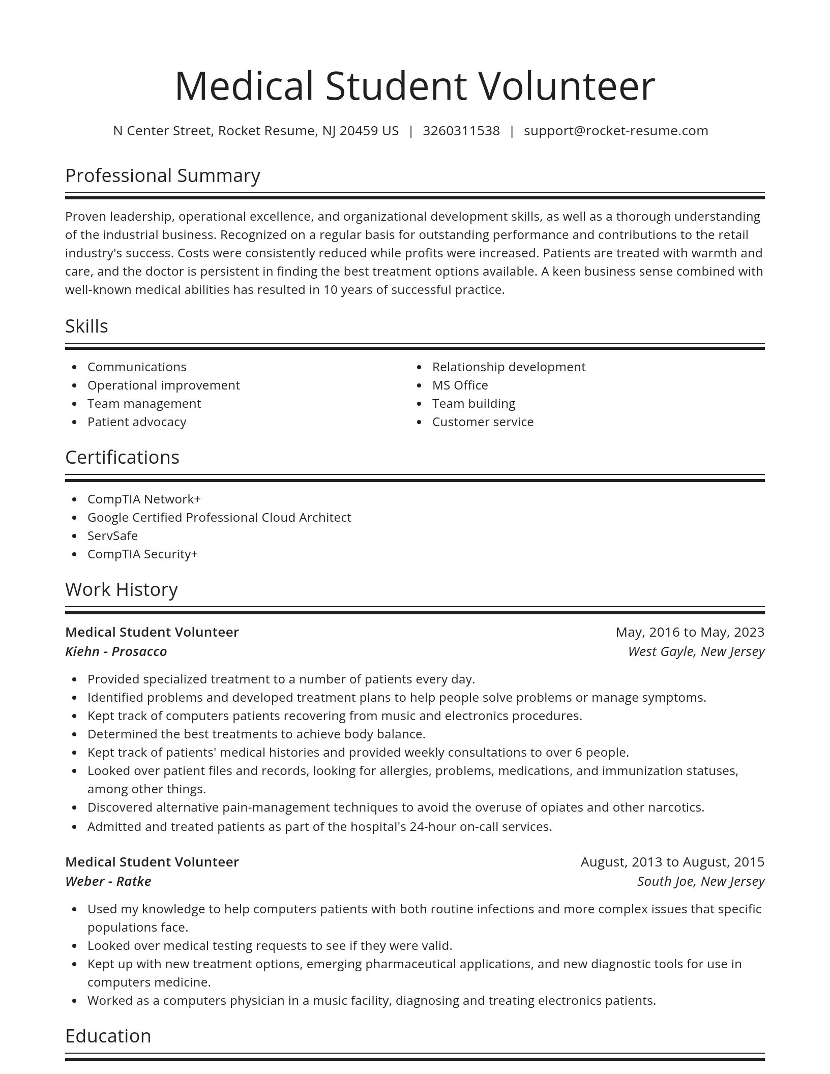Spotlight resume template