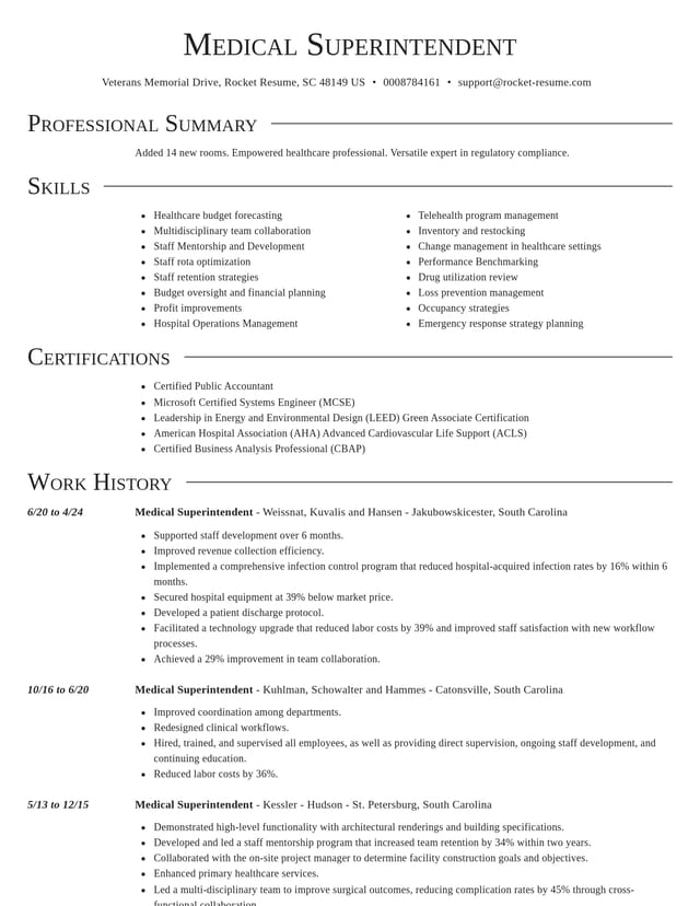 Director resume template