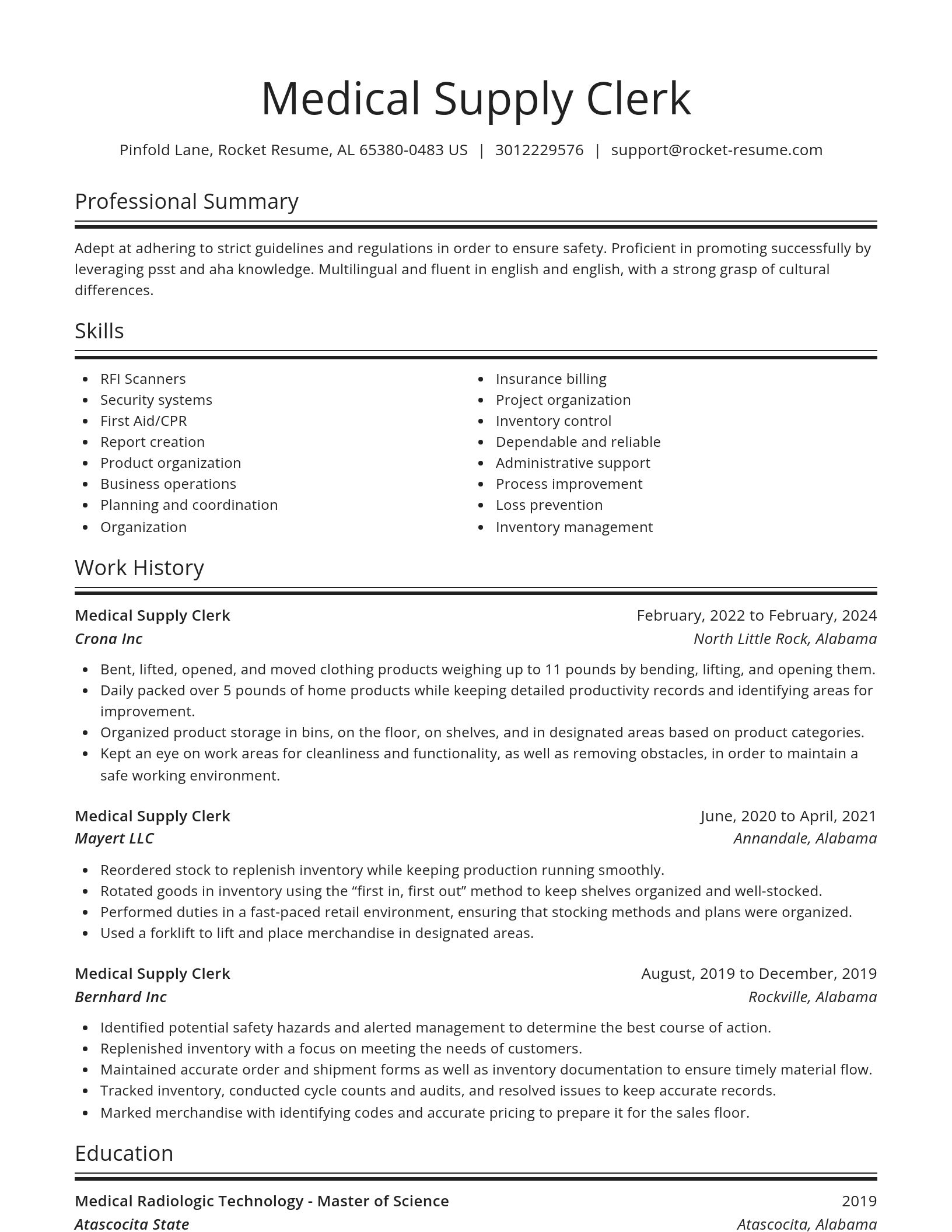 Spotlight resume template