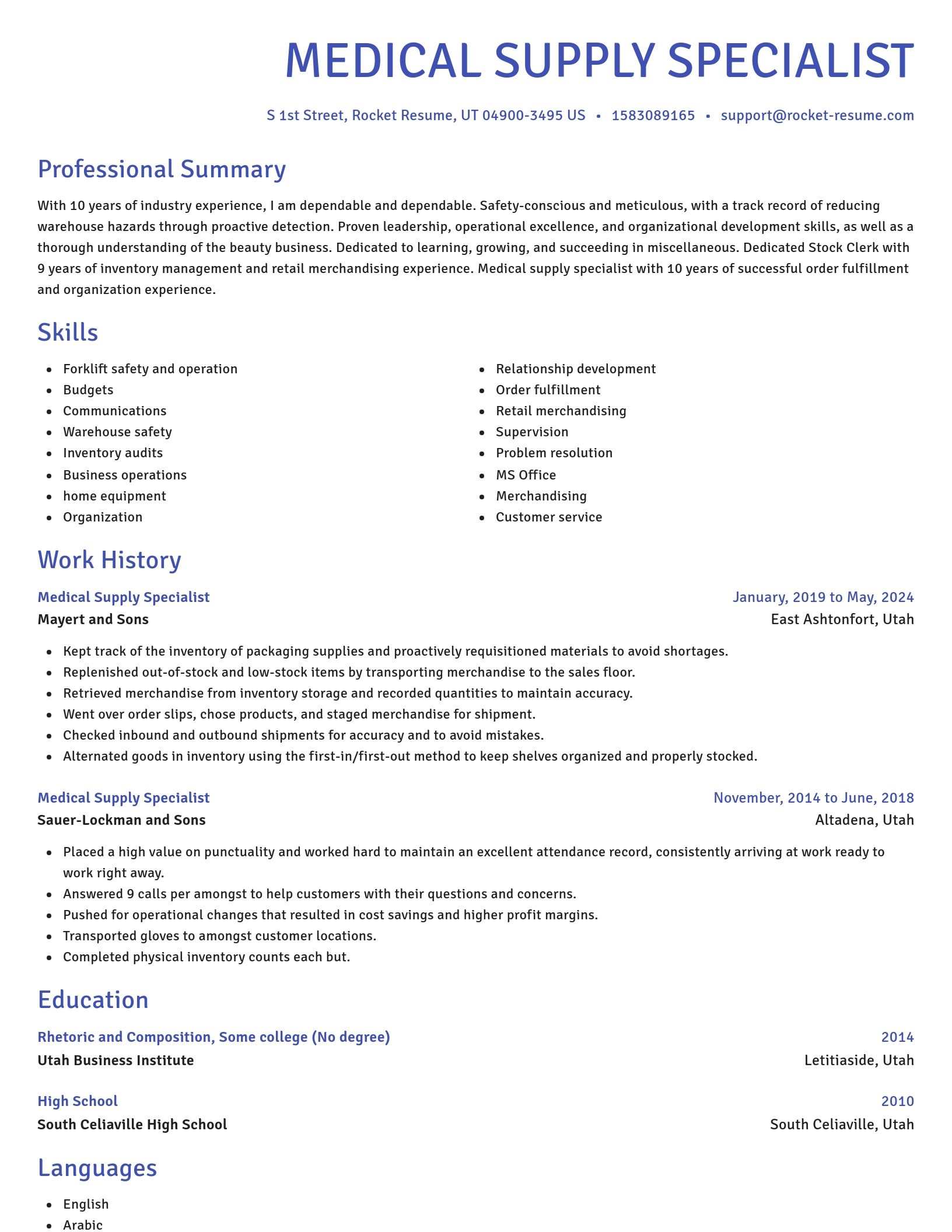 Novel resume template