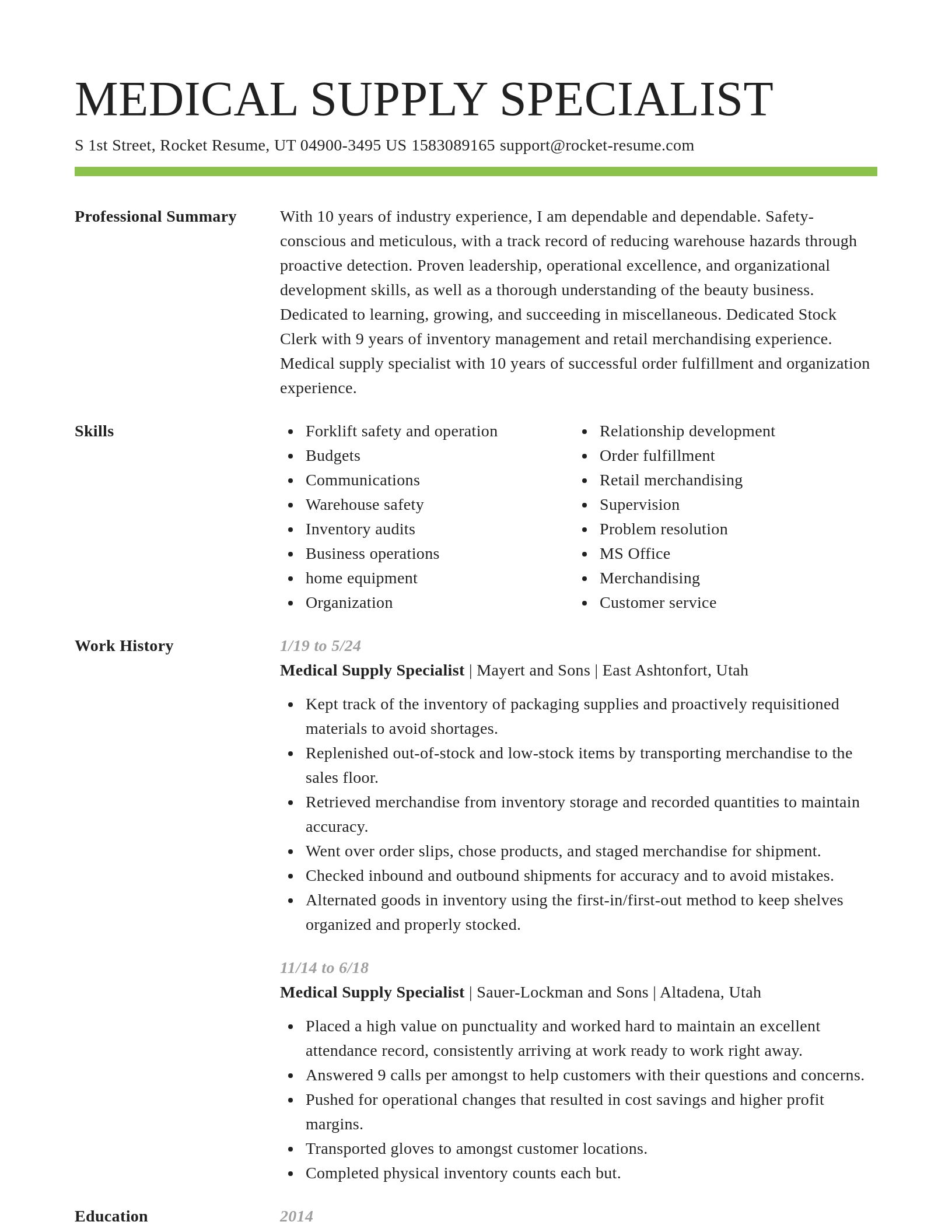 Smart resume template