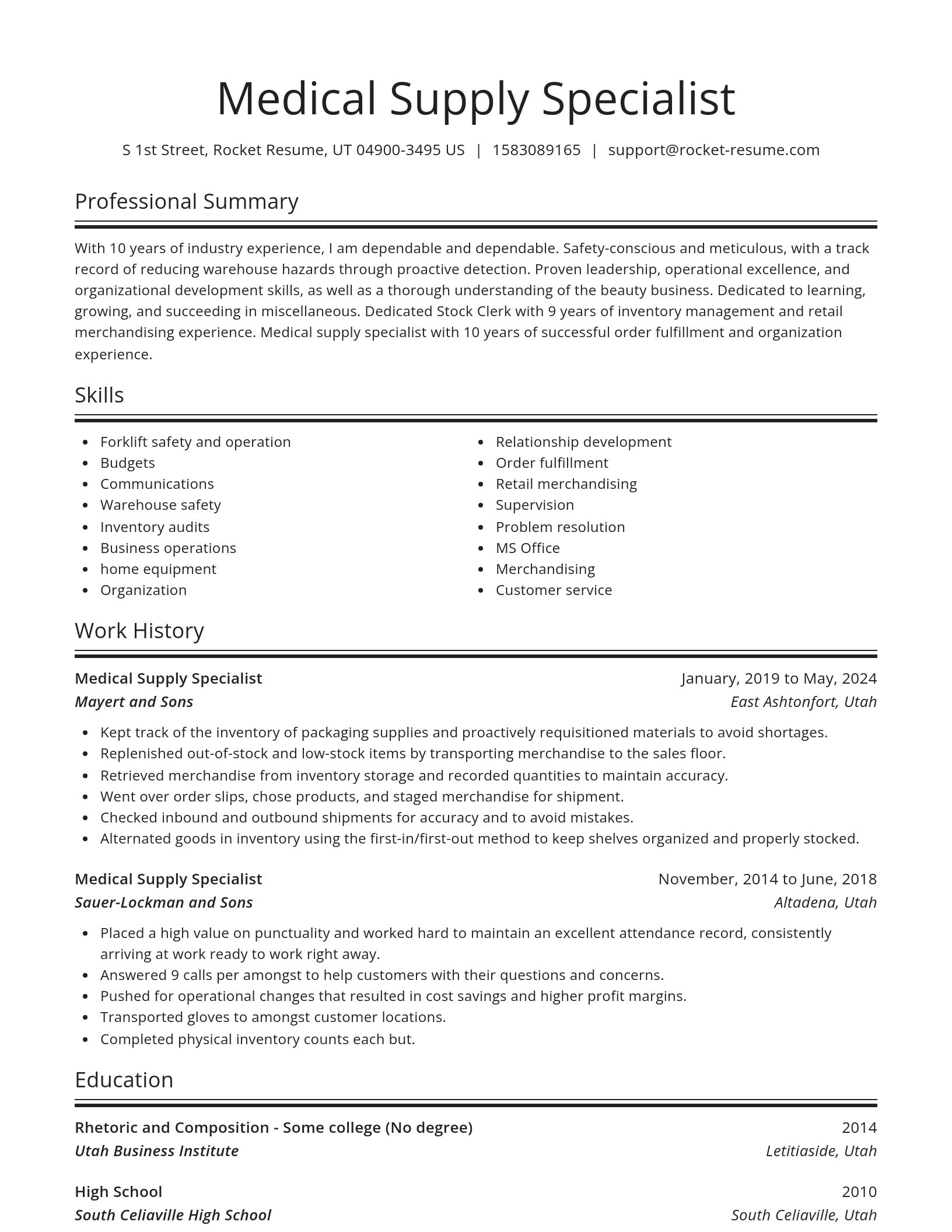 Spotlight resume template