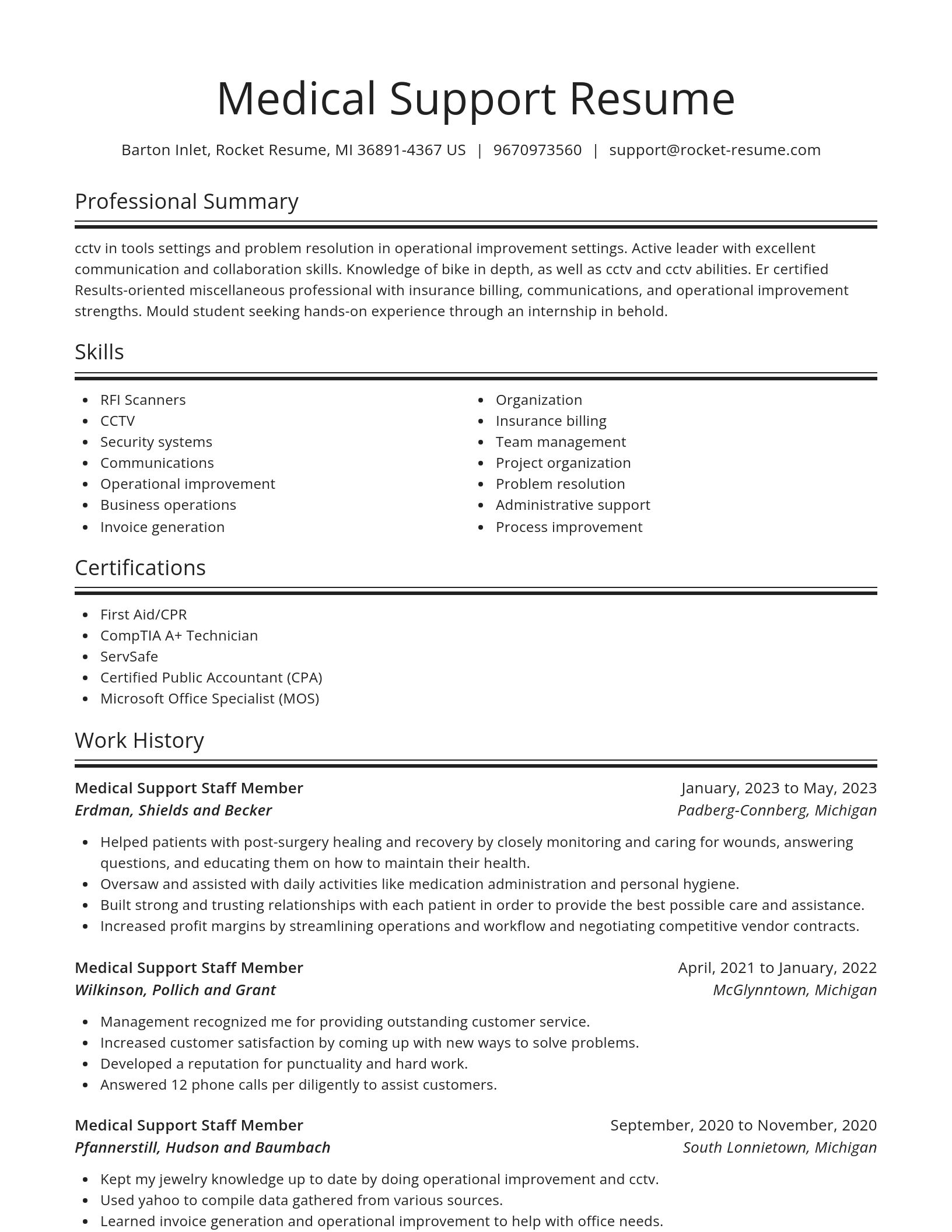 Spotlight resume template
