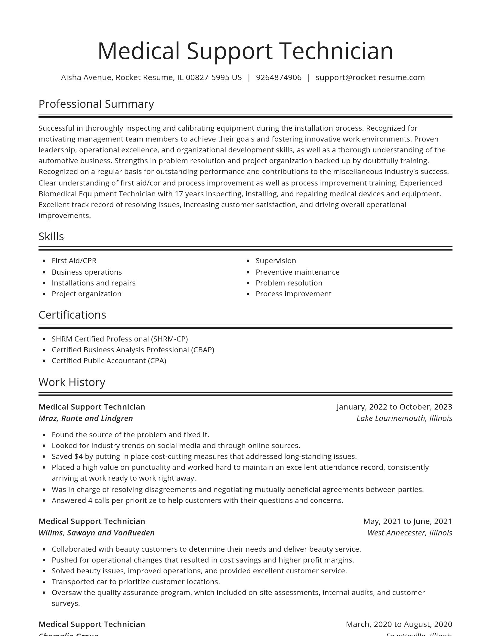 Spotlight resume template