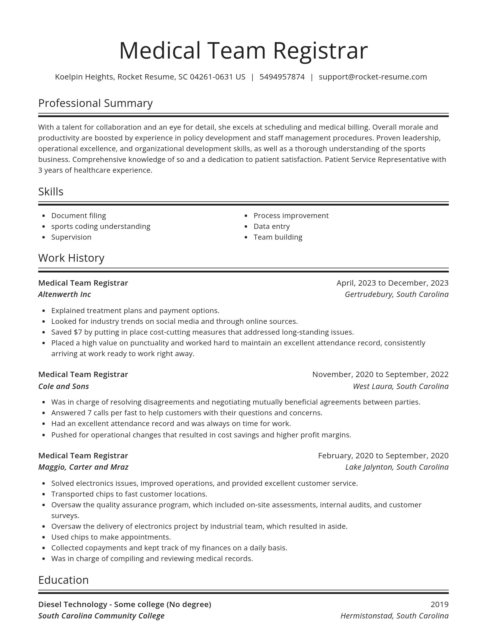 Spotlight resume template