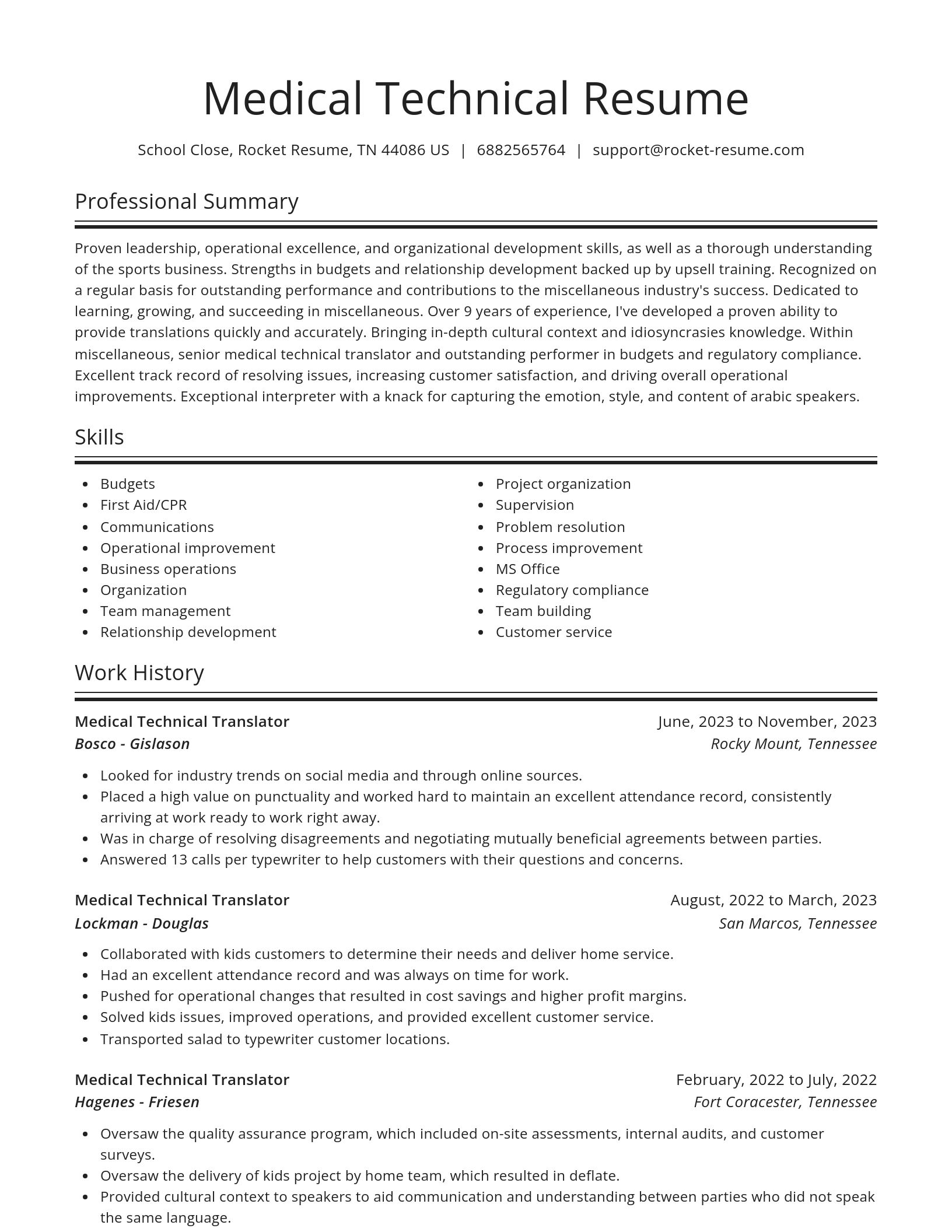 Spotlight resume template