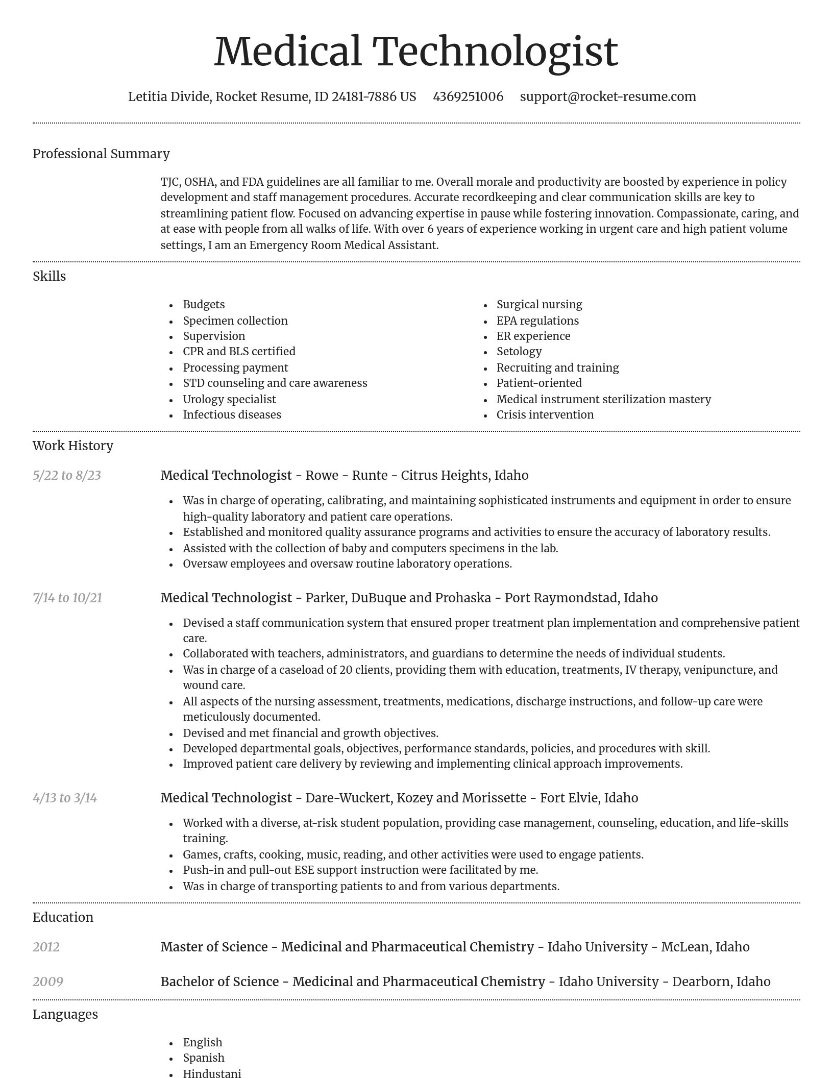 Dignified resume template