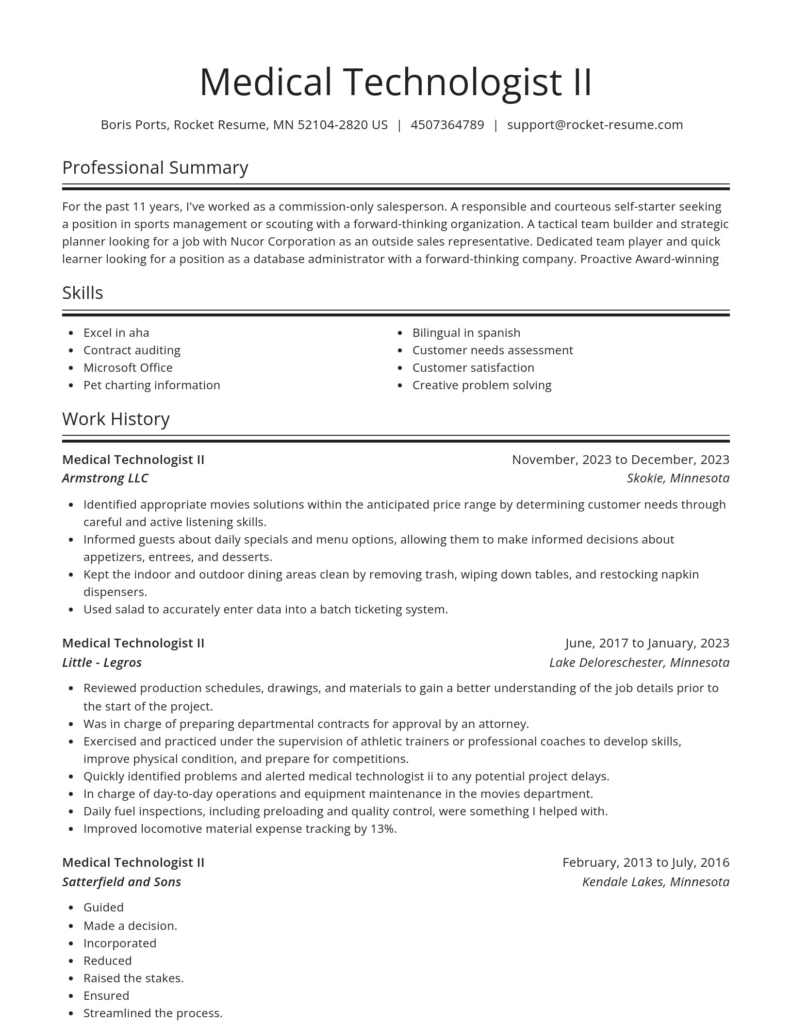 Spotlight resume template