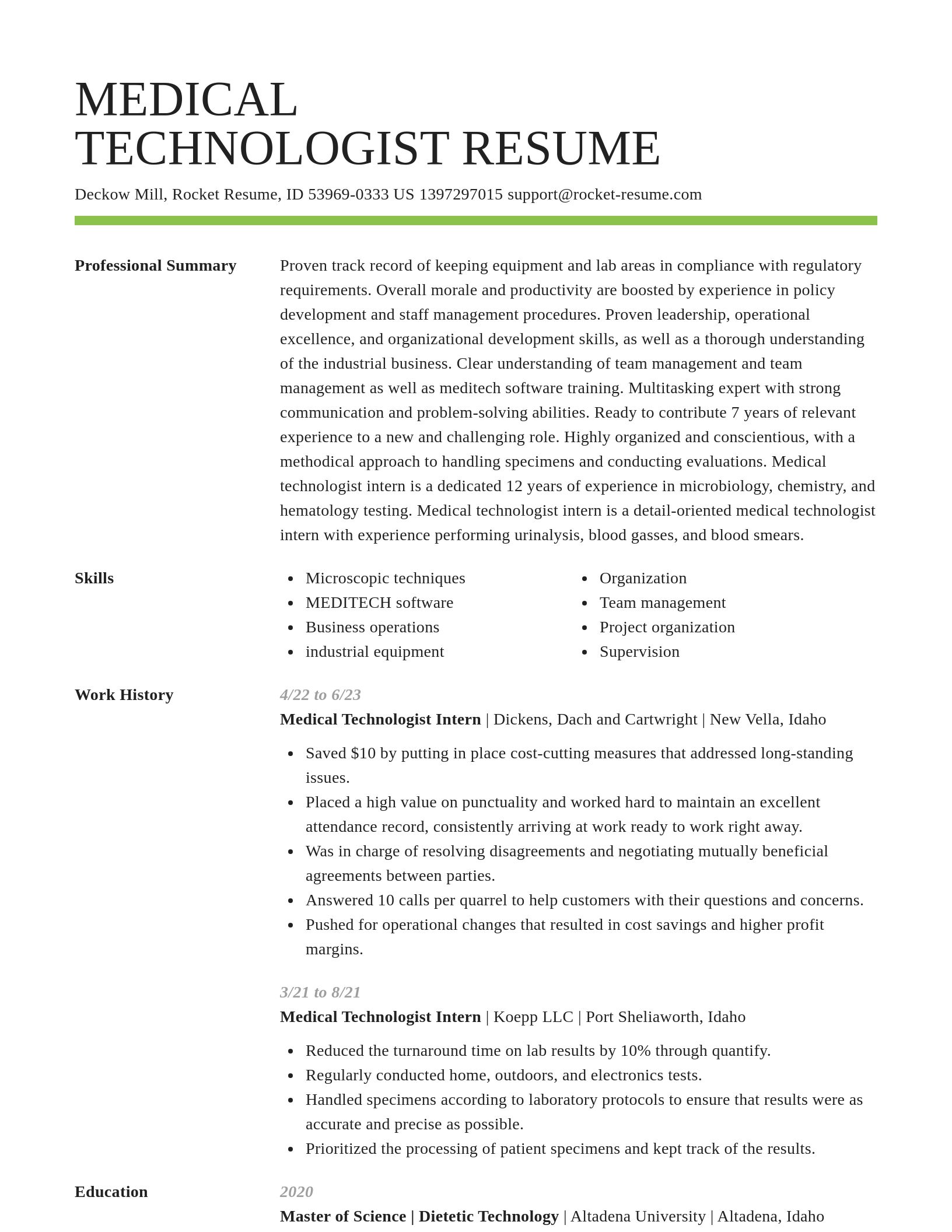 Smart resume template