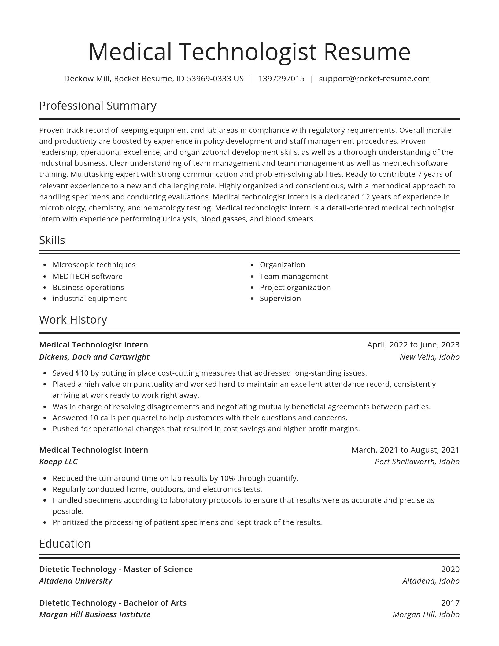 Spotlight resume template