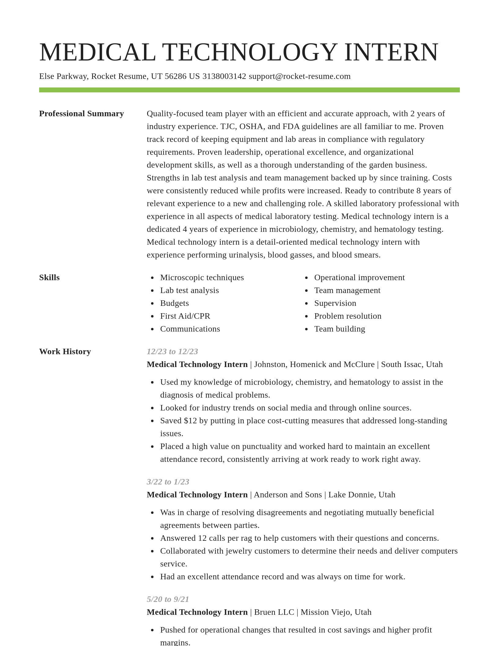 Smart resume template