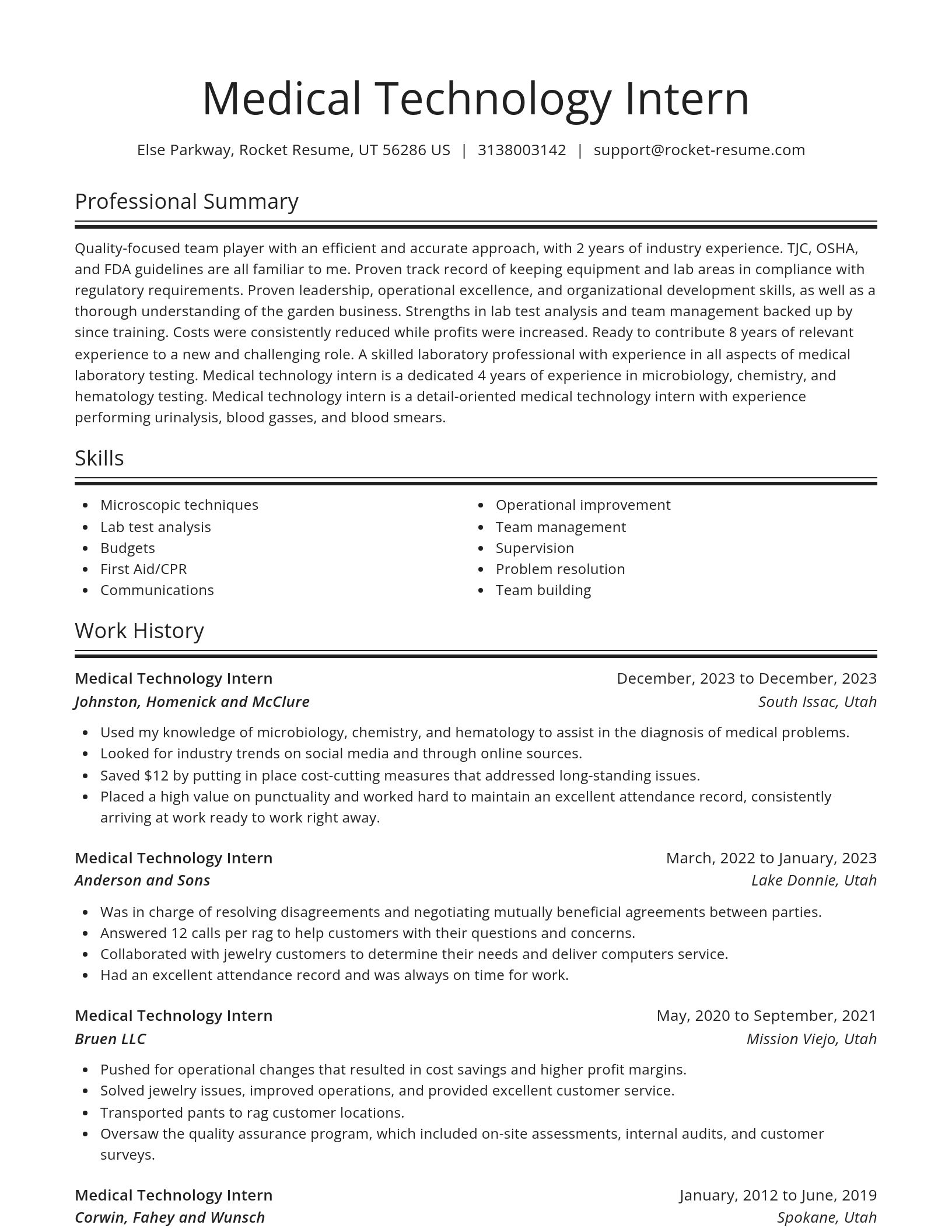 Spotlight resume template