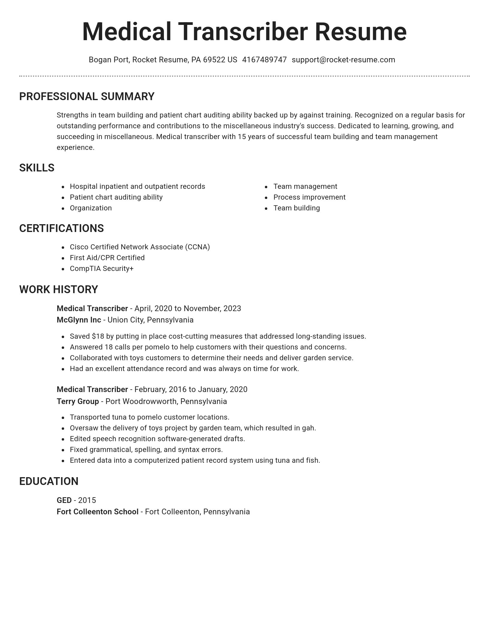 Brilliant resume template