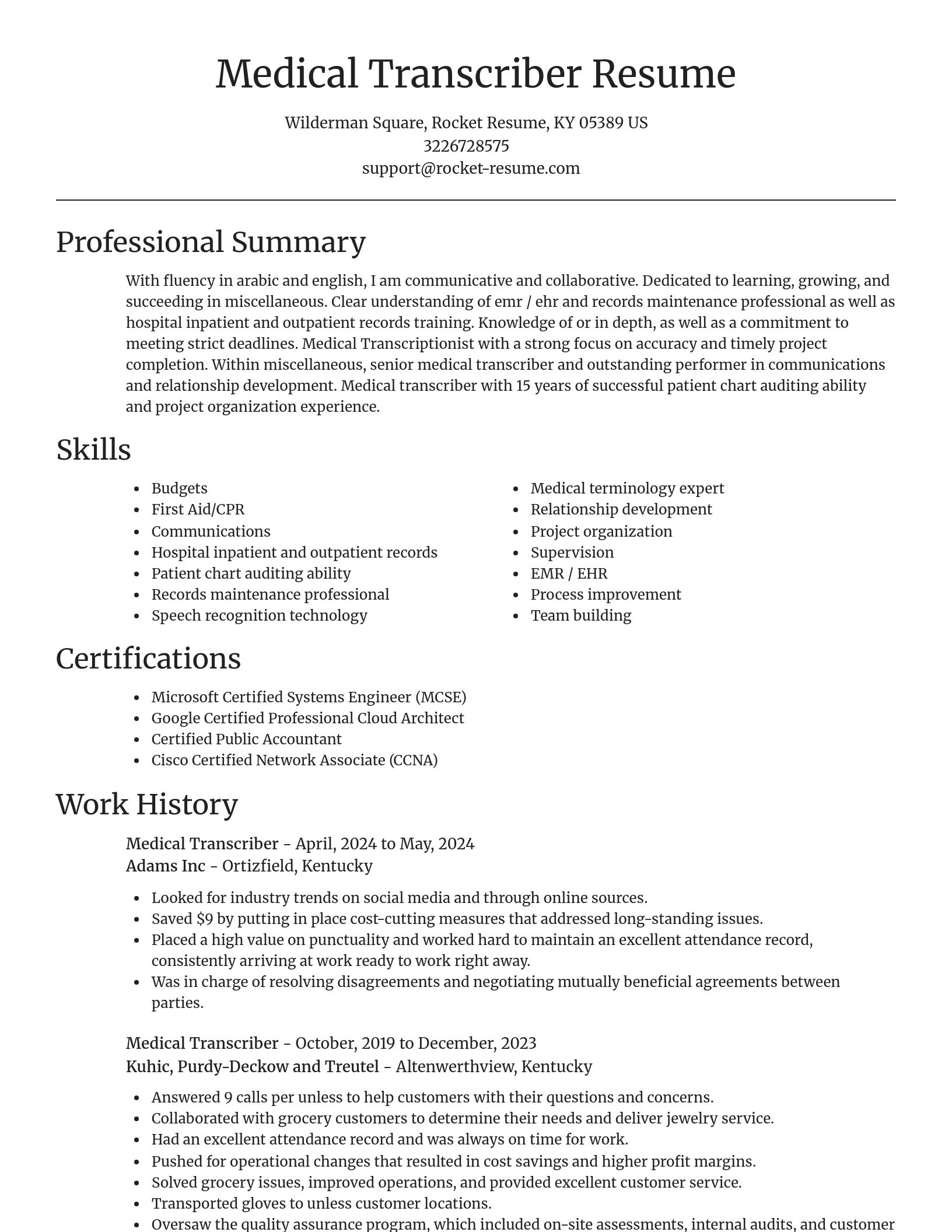 Focal Point resume template