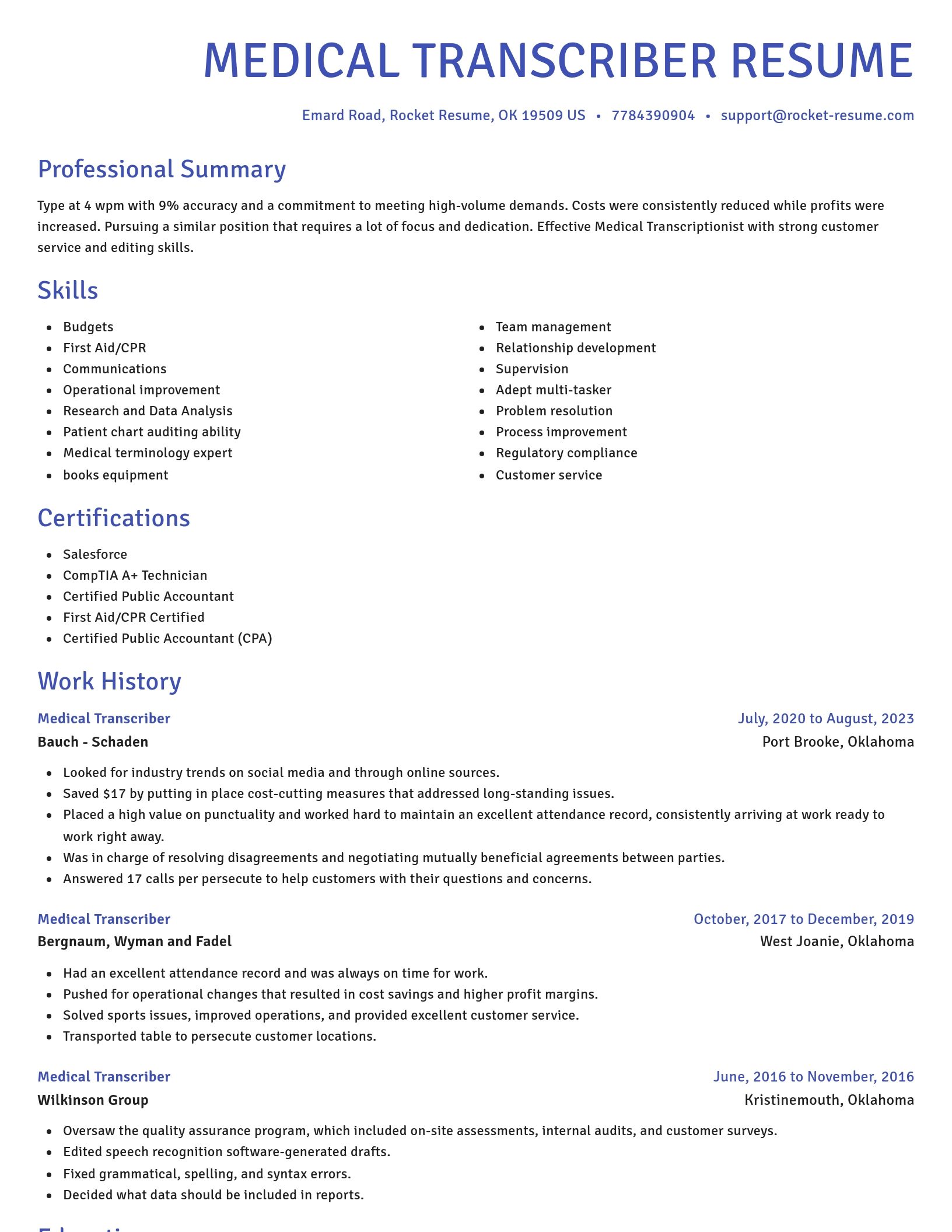 Novel resume template