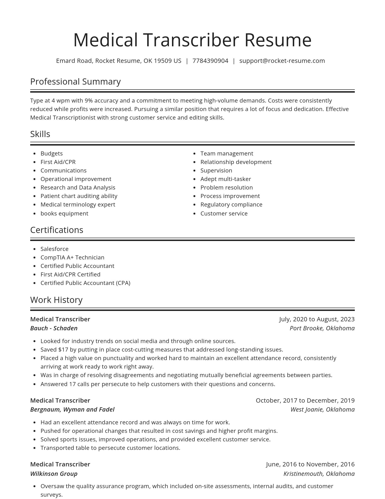 Spotlight resume template