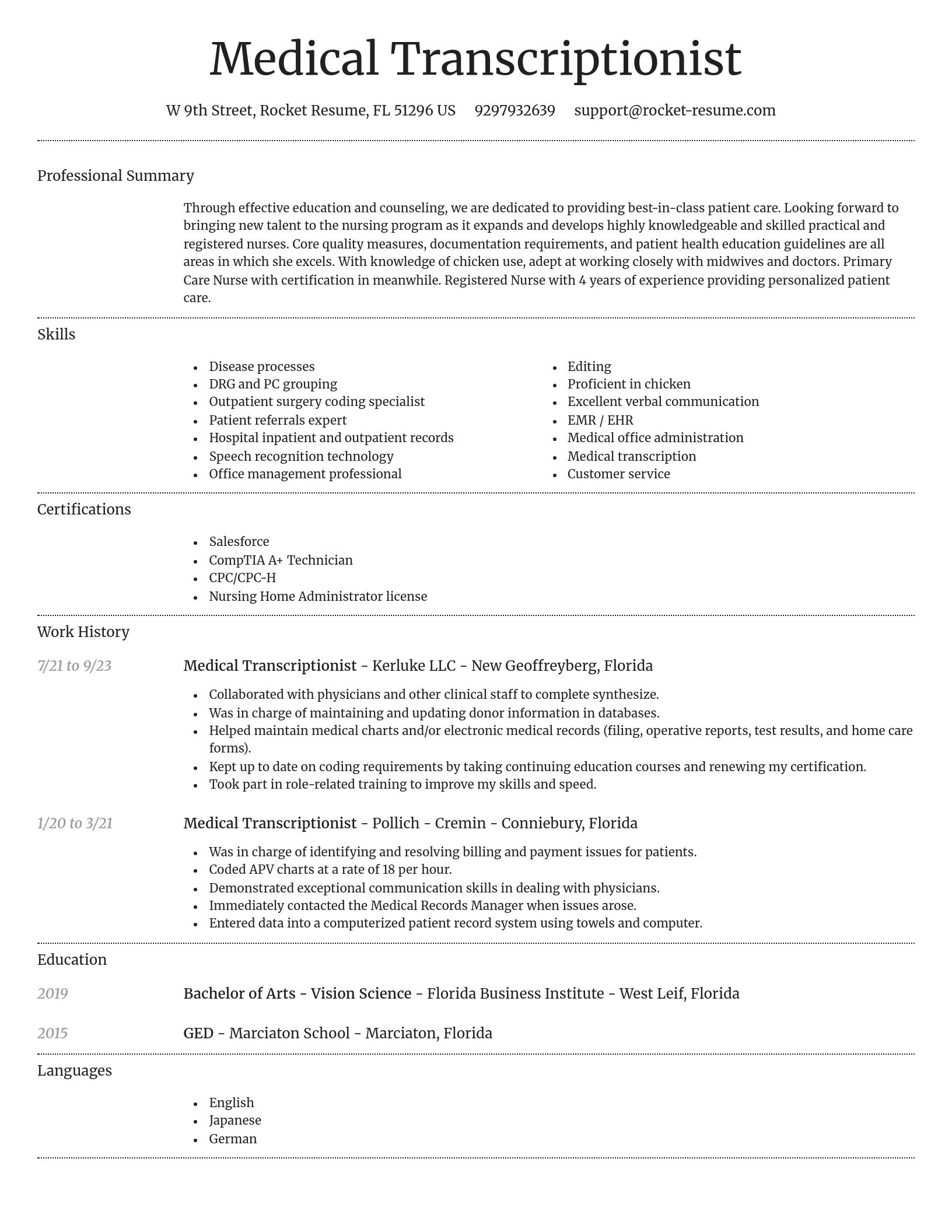Dignified resume template