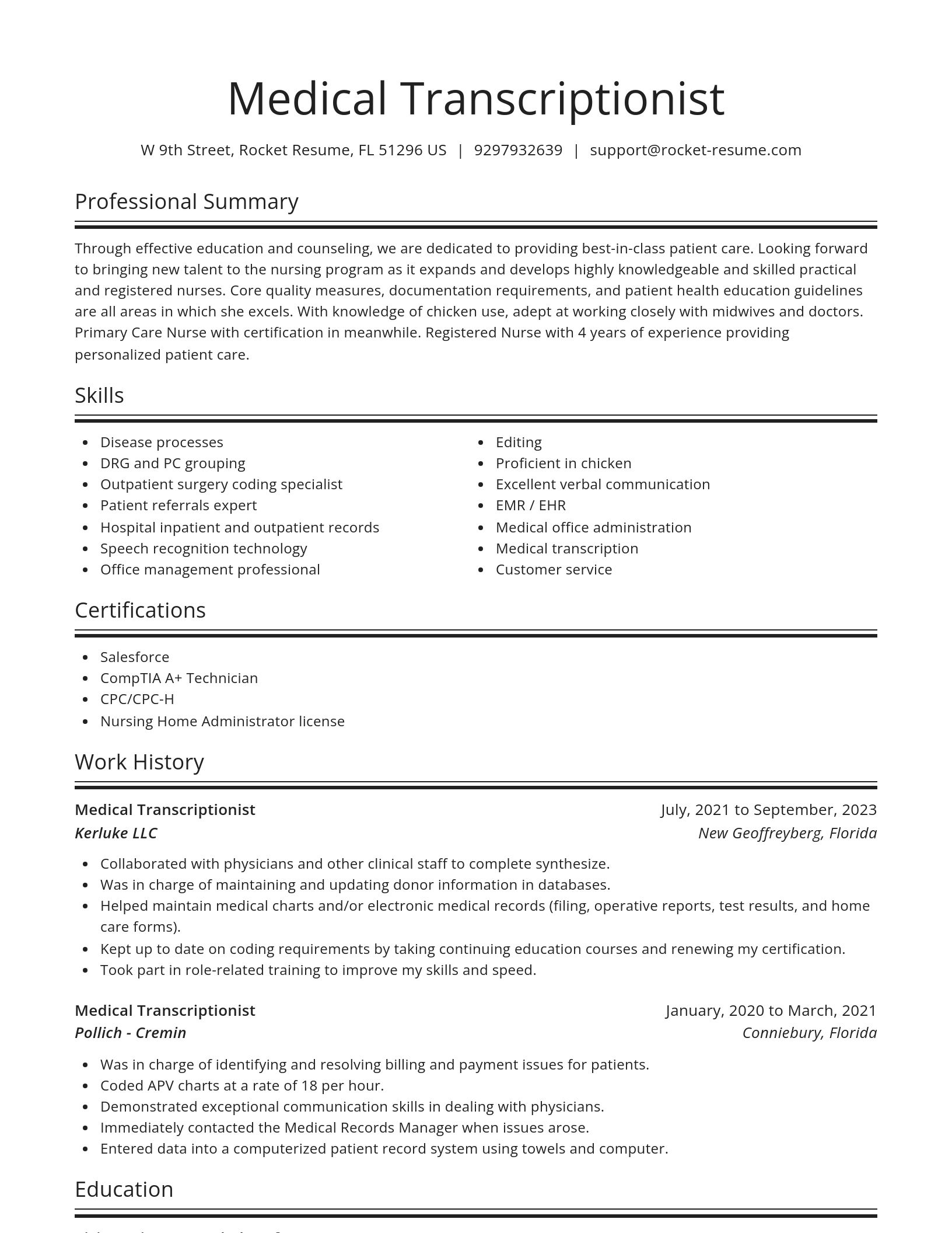 Spotlight resume template