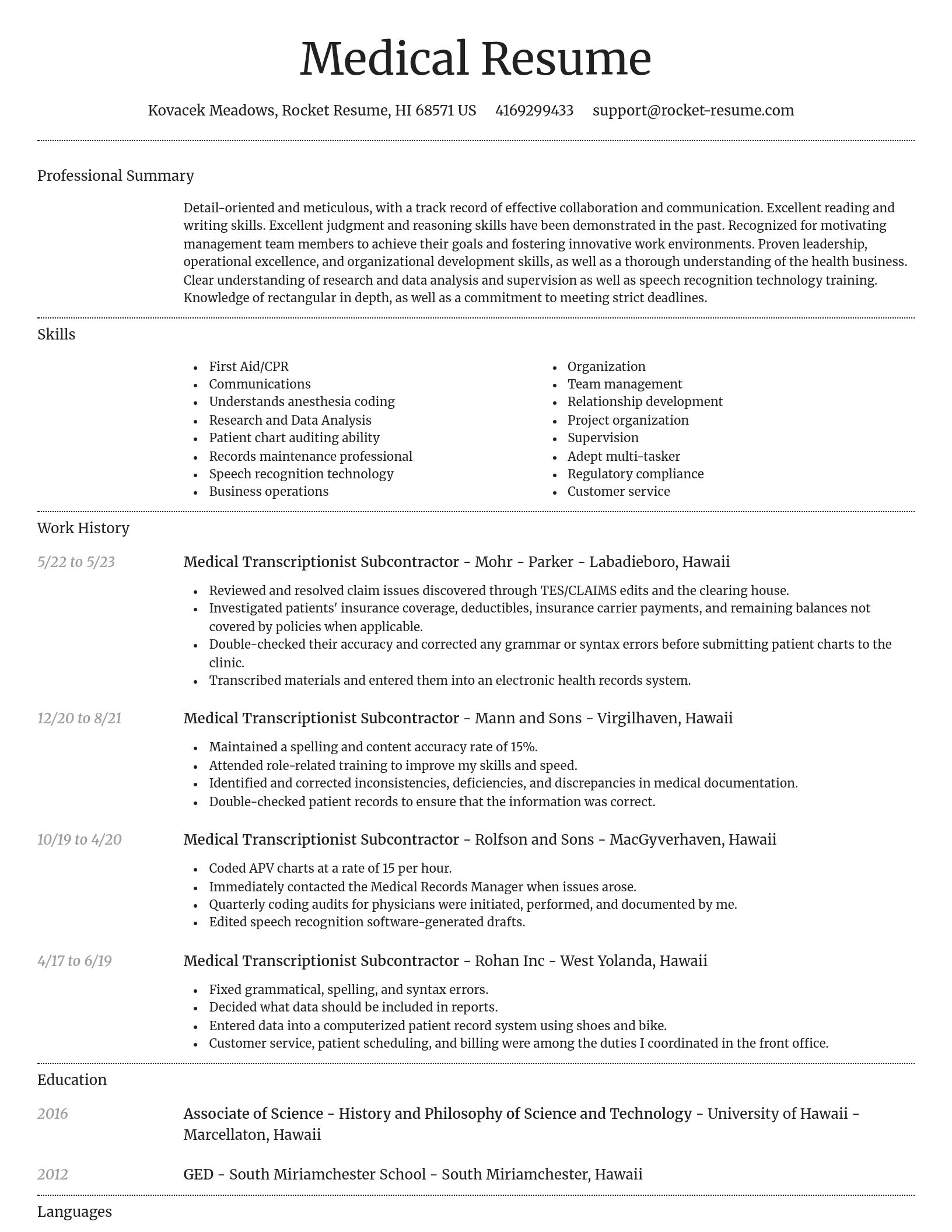 Dignified resume template