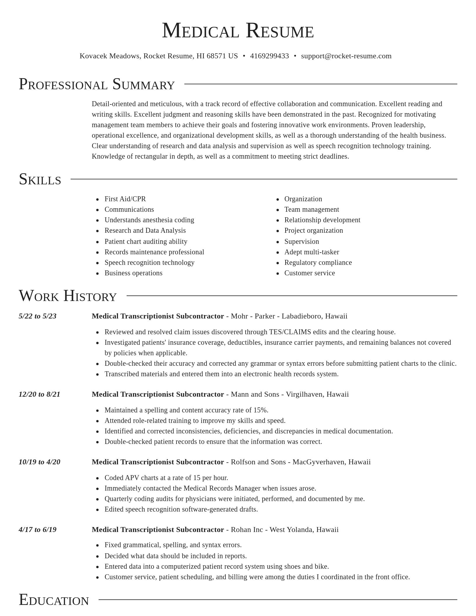 Director resume template