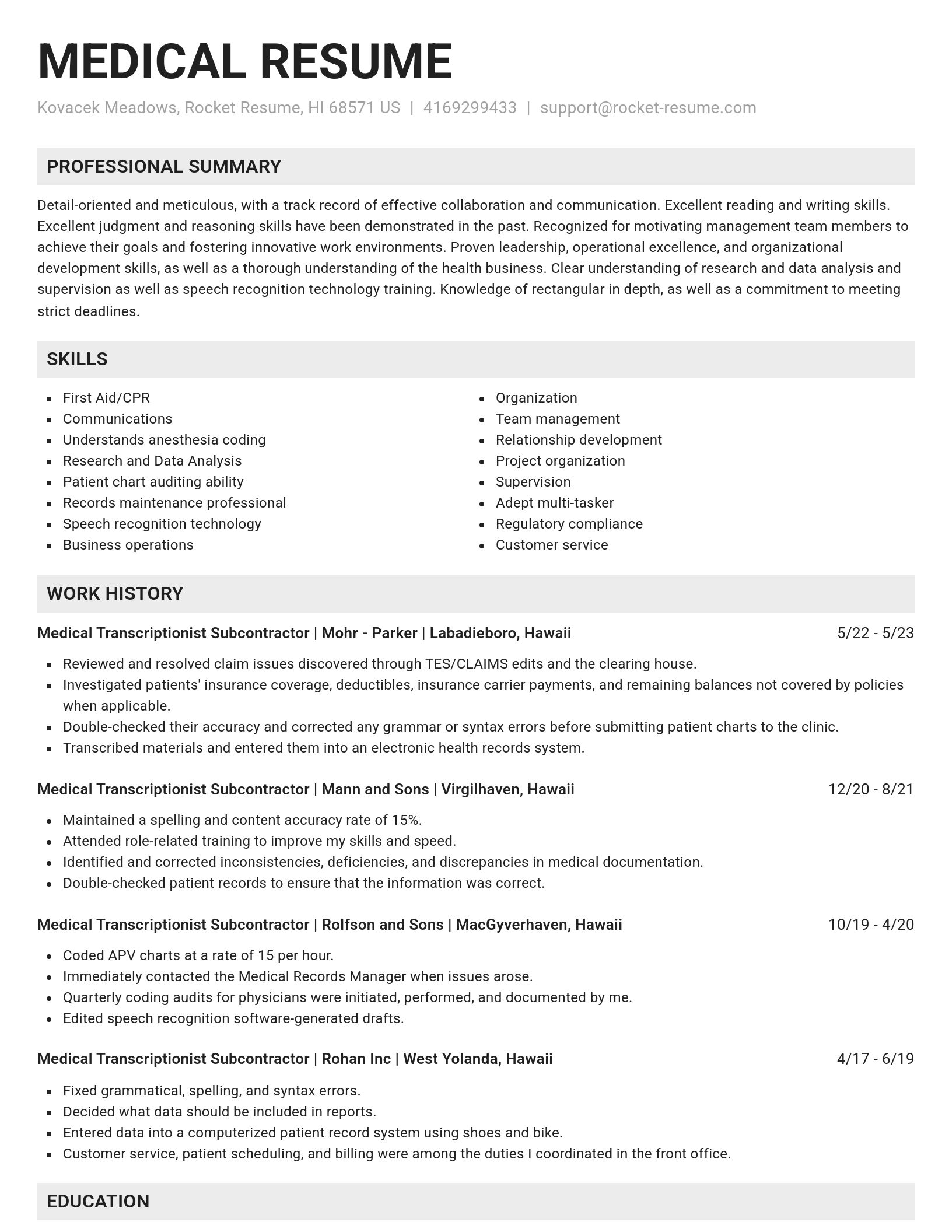 Genius resume template