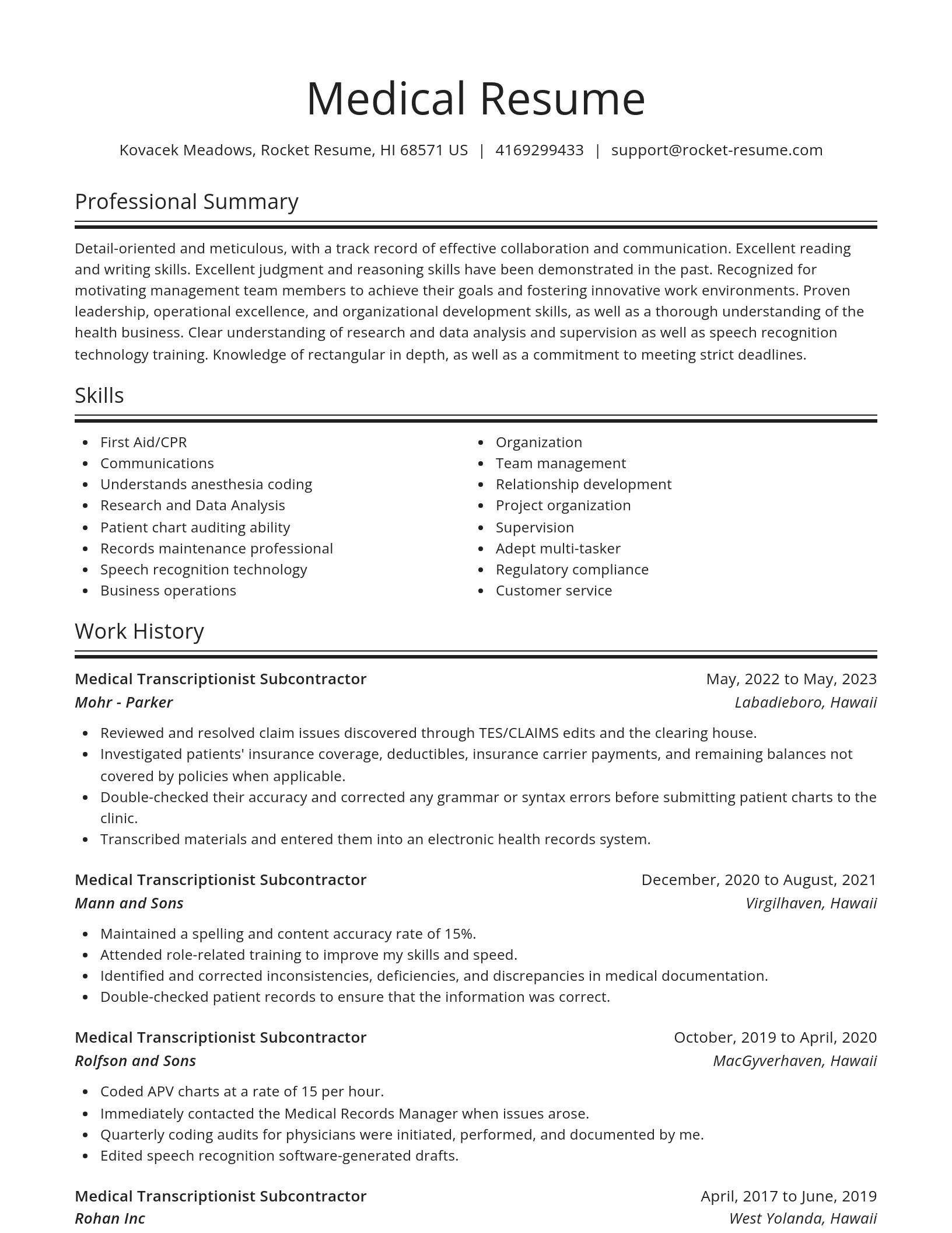 Spotlight resume template