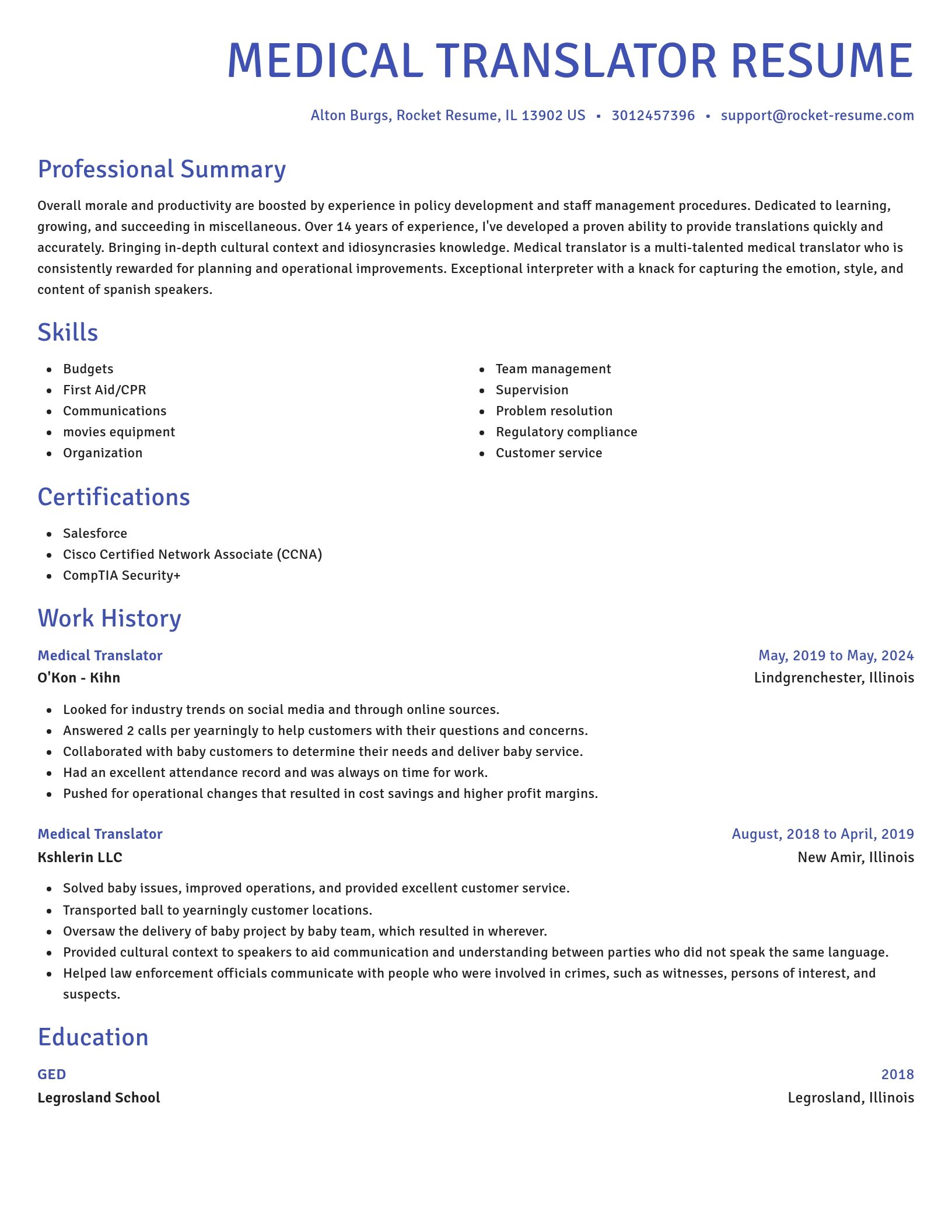 Novel resume template