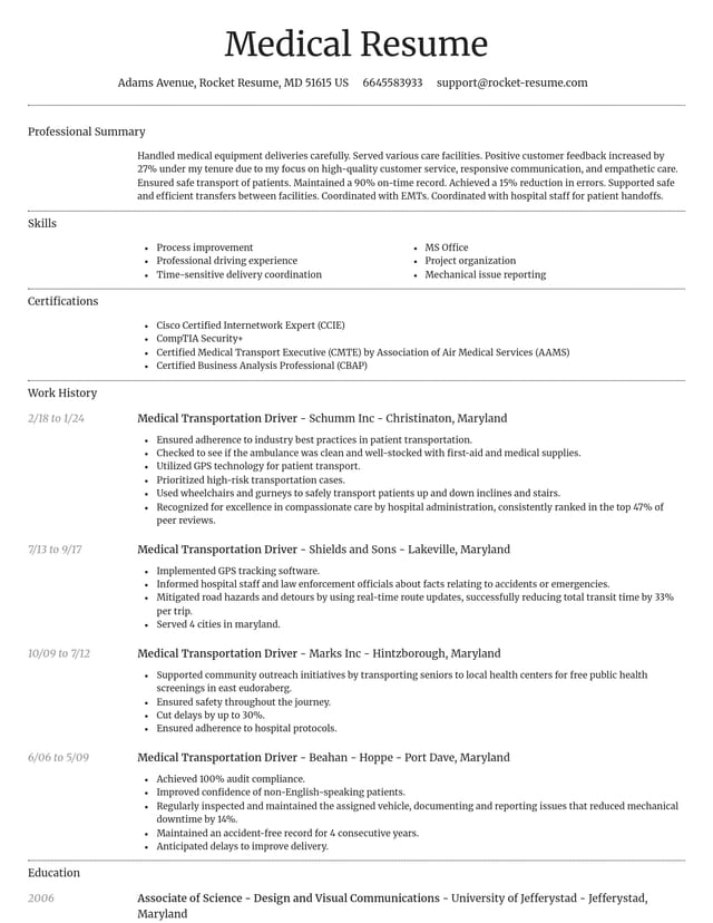 Dignified resume template