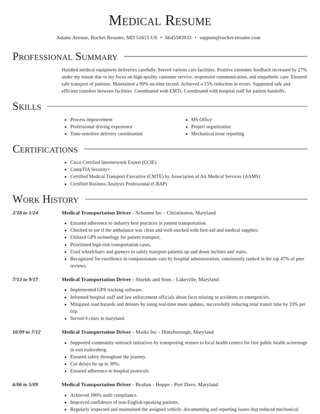 Director resume template