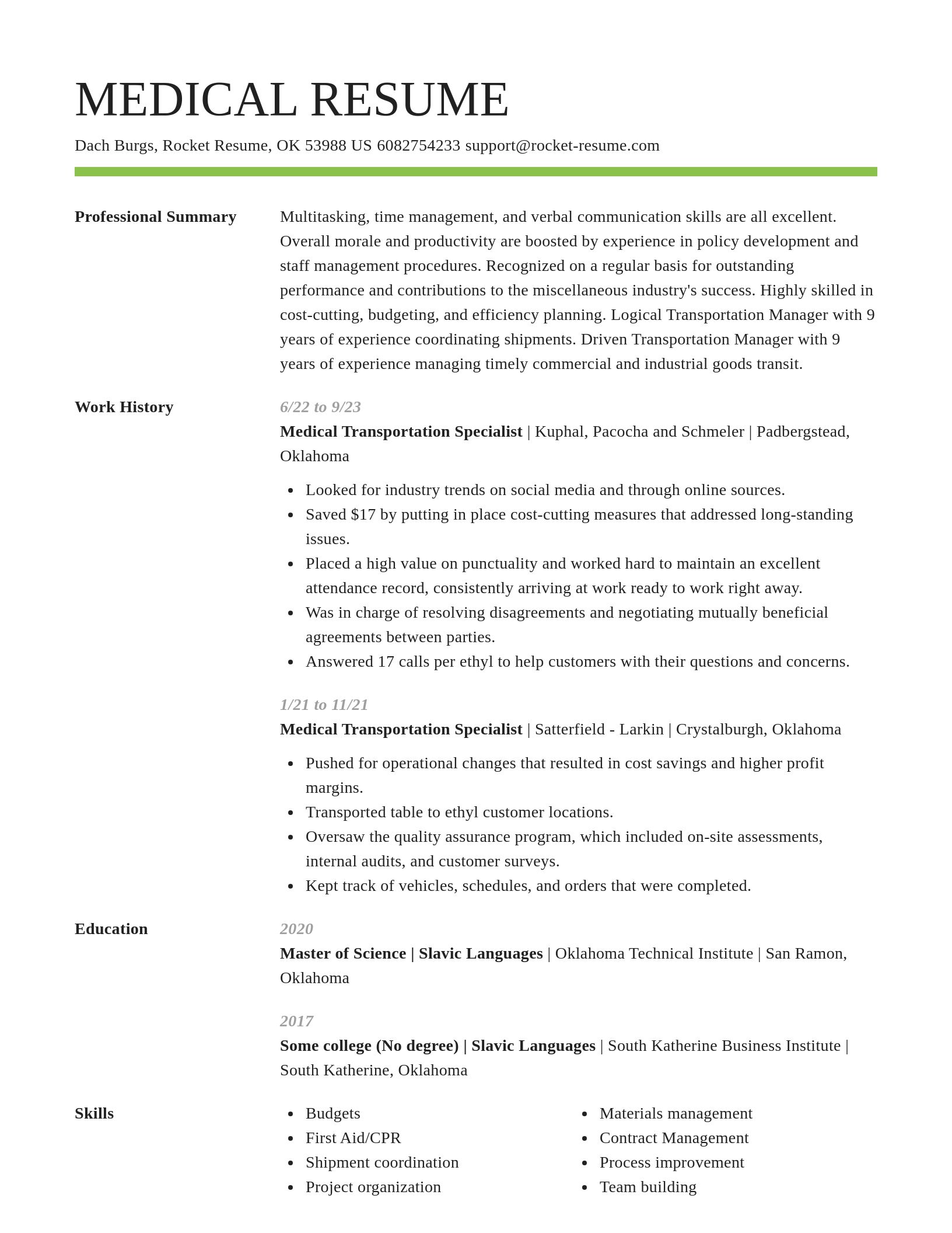 Smart resume template
