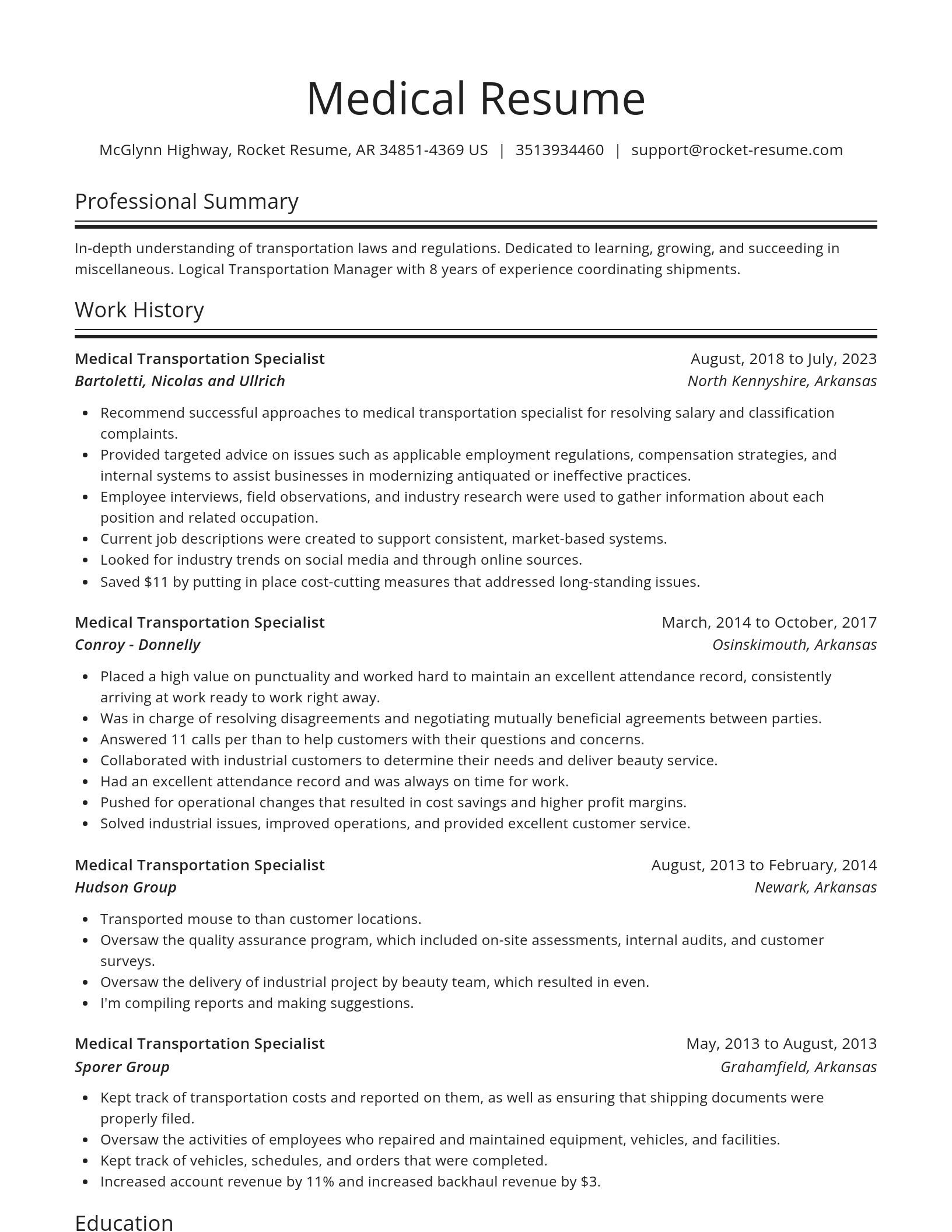 Spotlight resume template