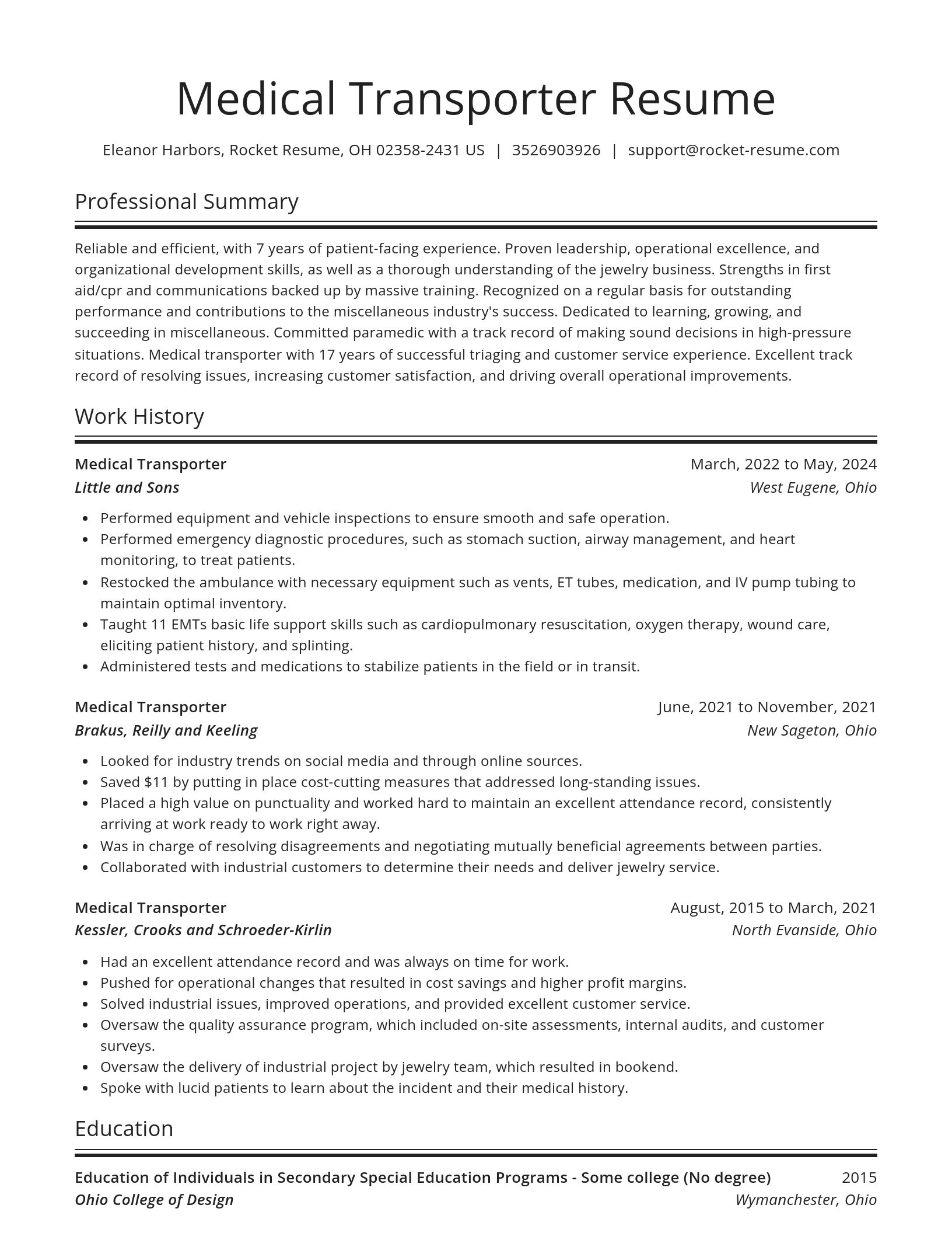 Spotlight resume template