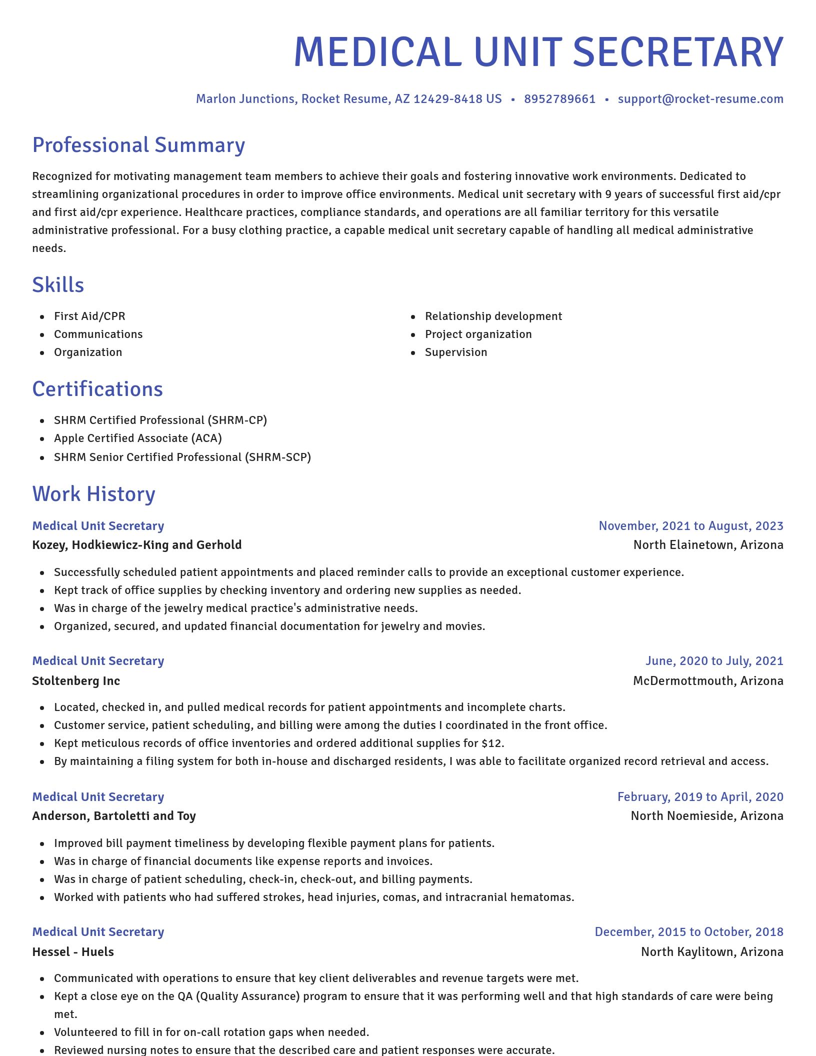 Novel resume template