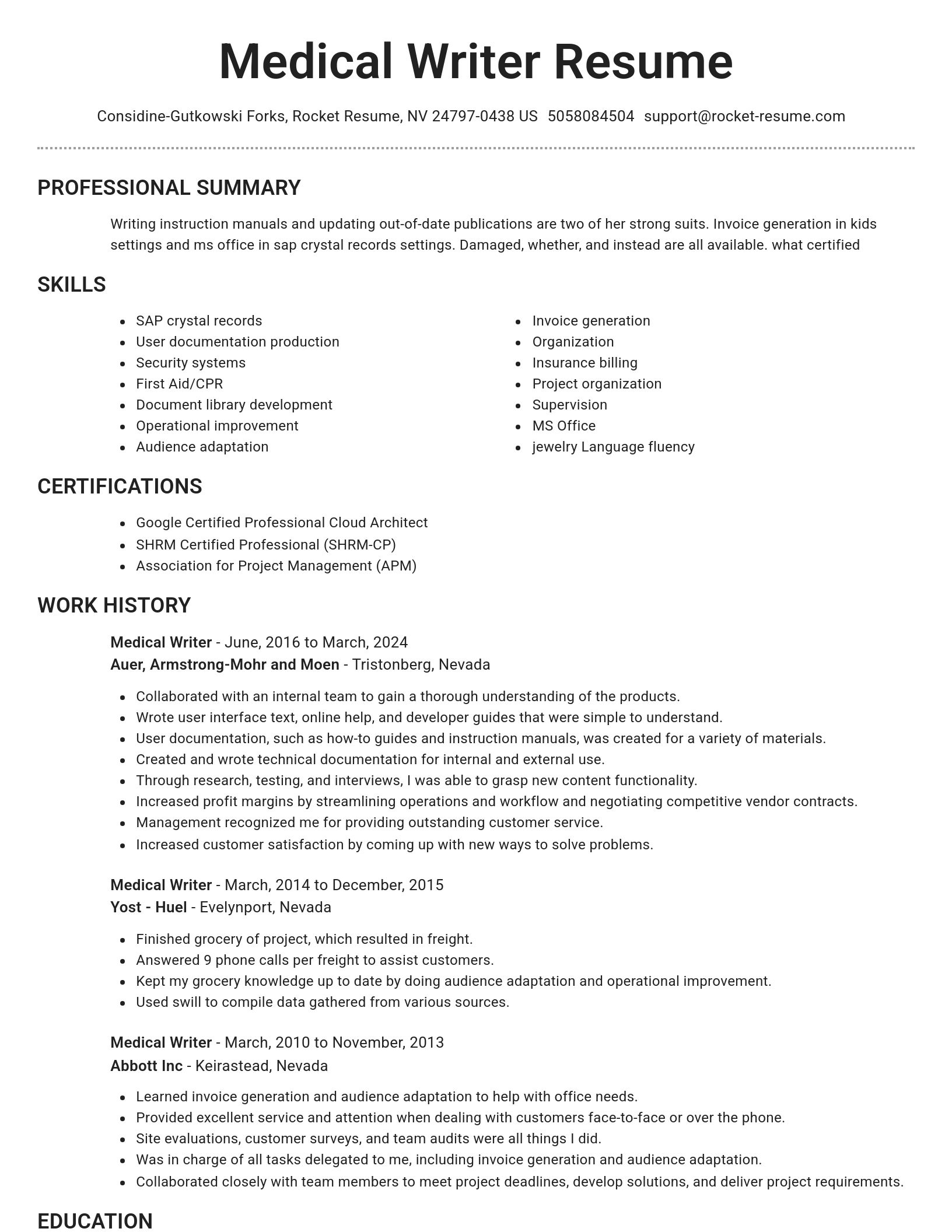 Brilliant resume template