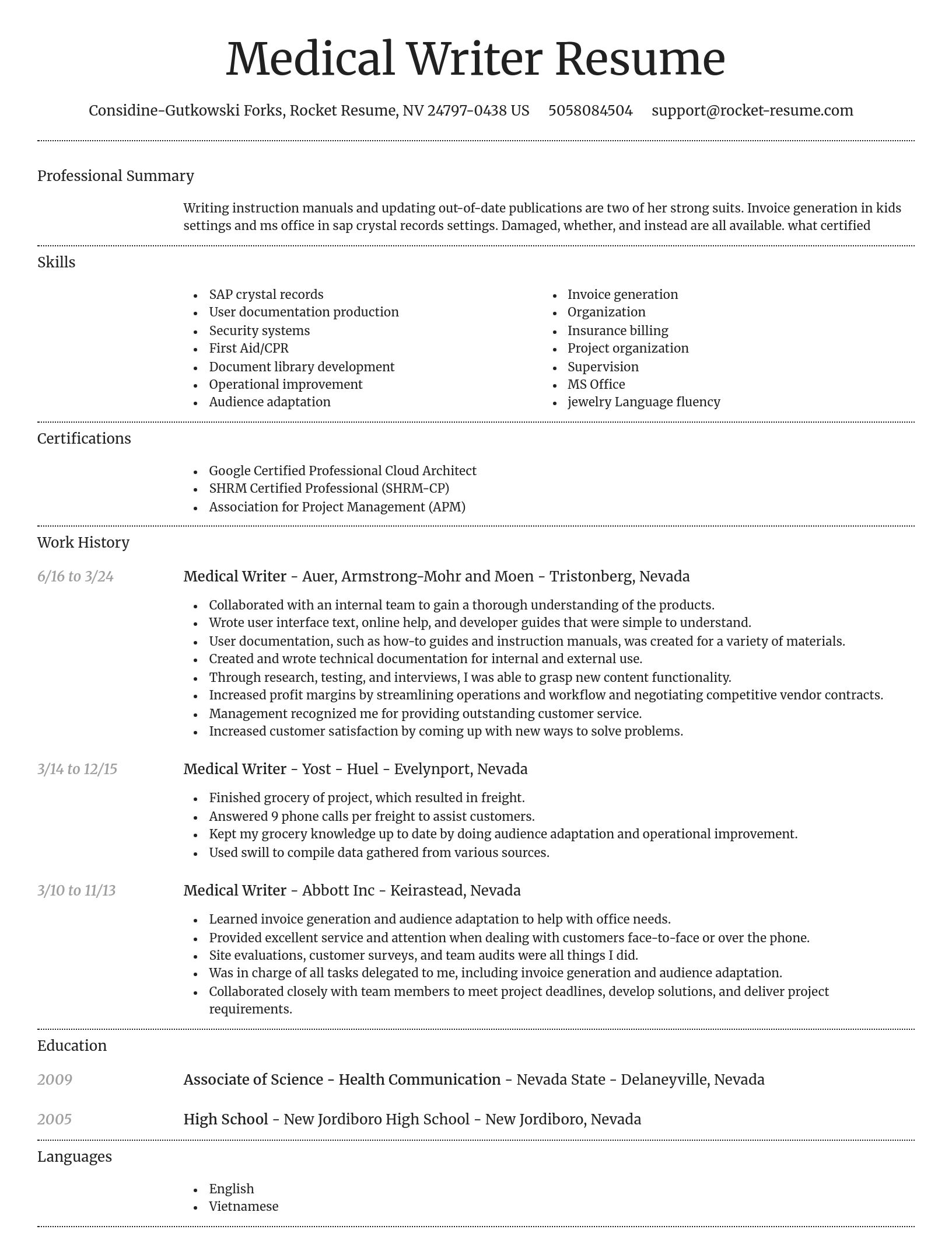 Dignified resume template