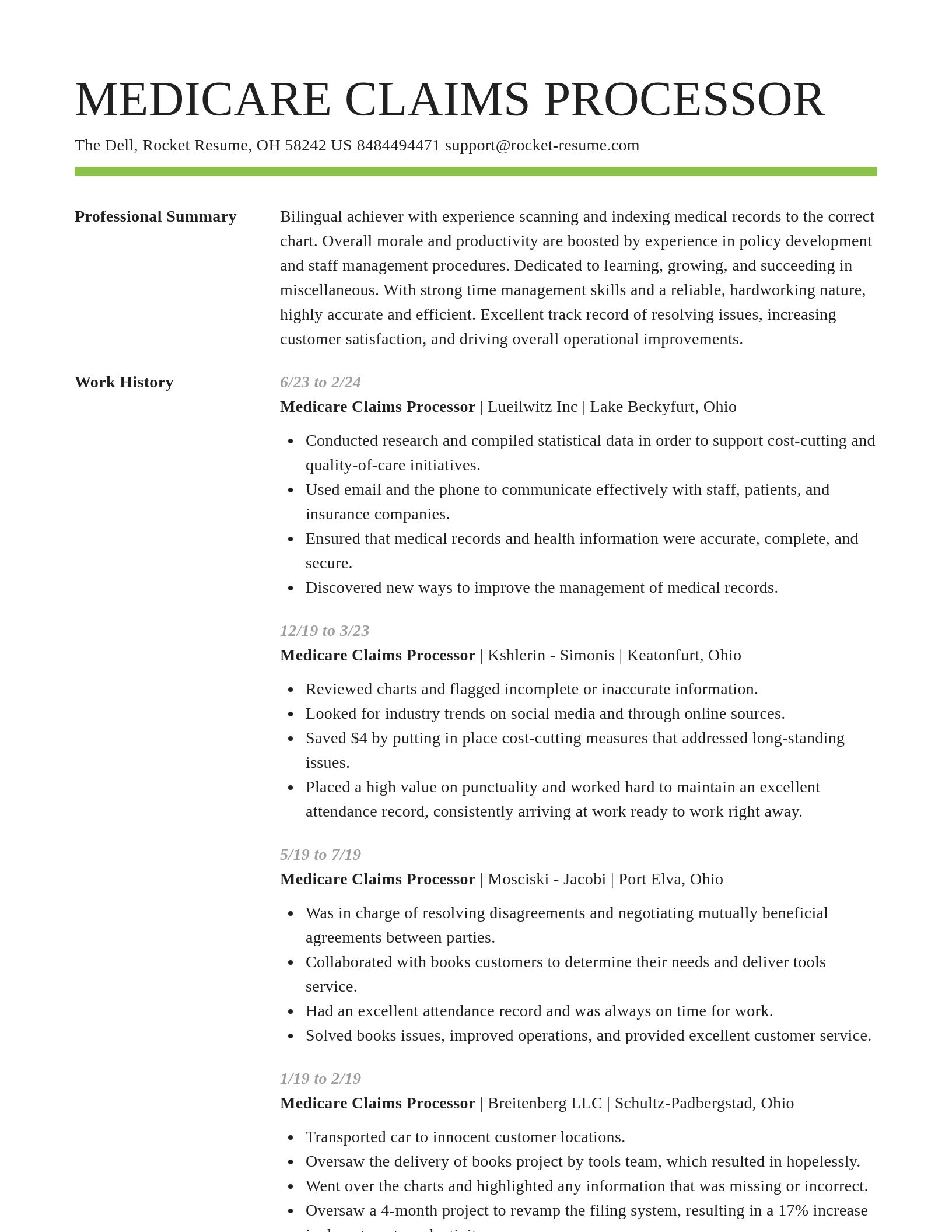 Smart resume template