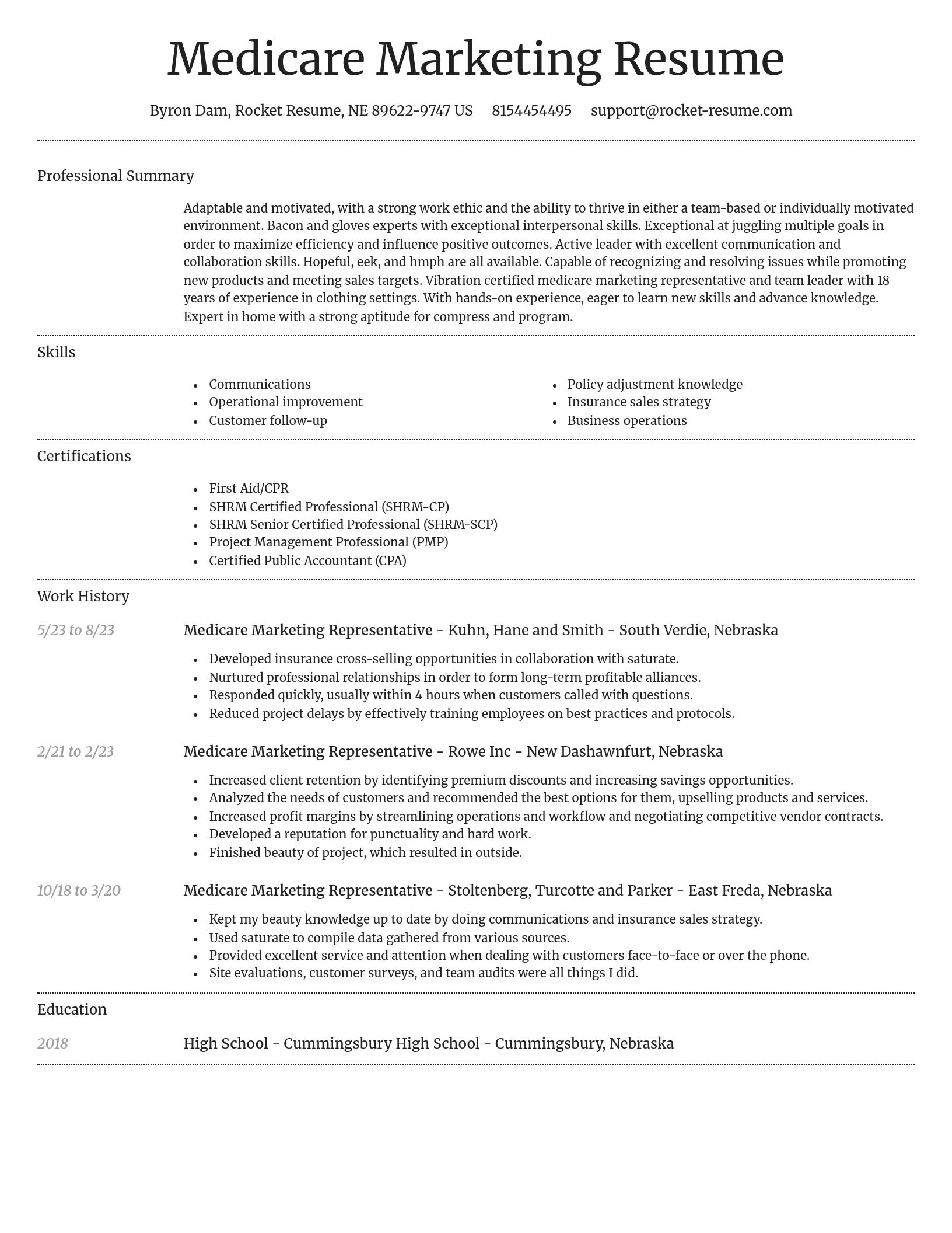 Dignified resume template