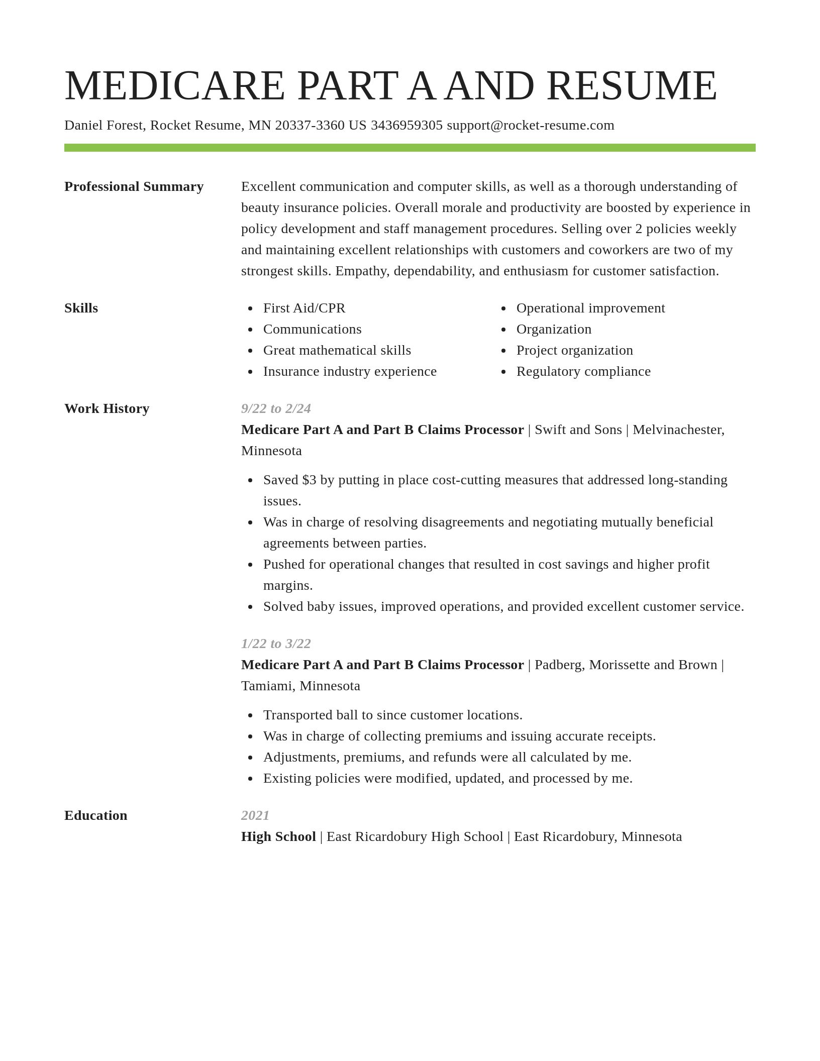 Smart resume template