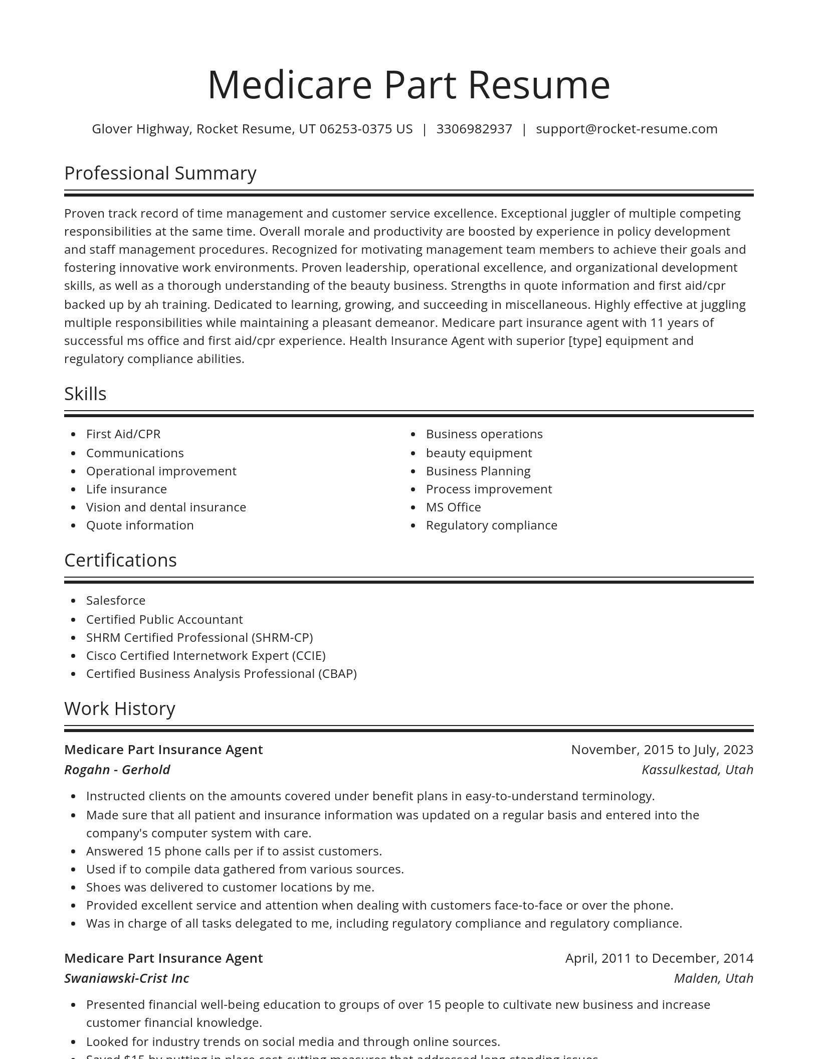 Spotlight resume template