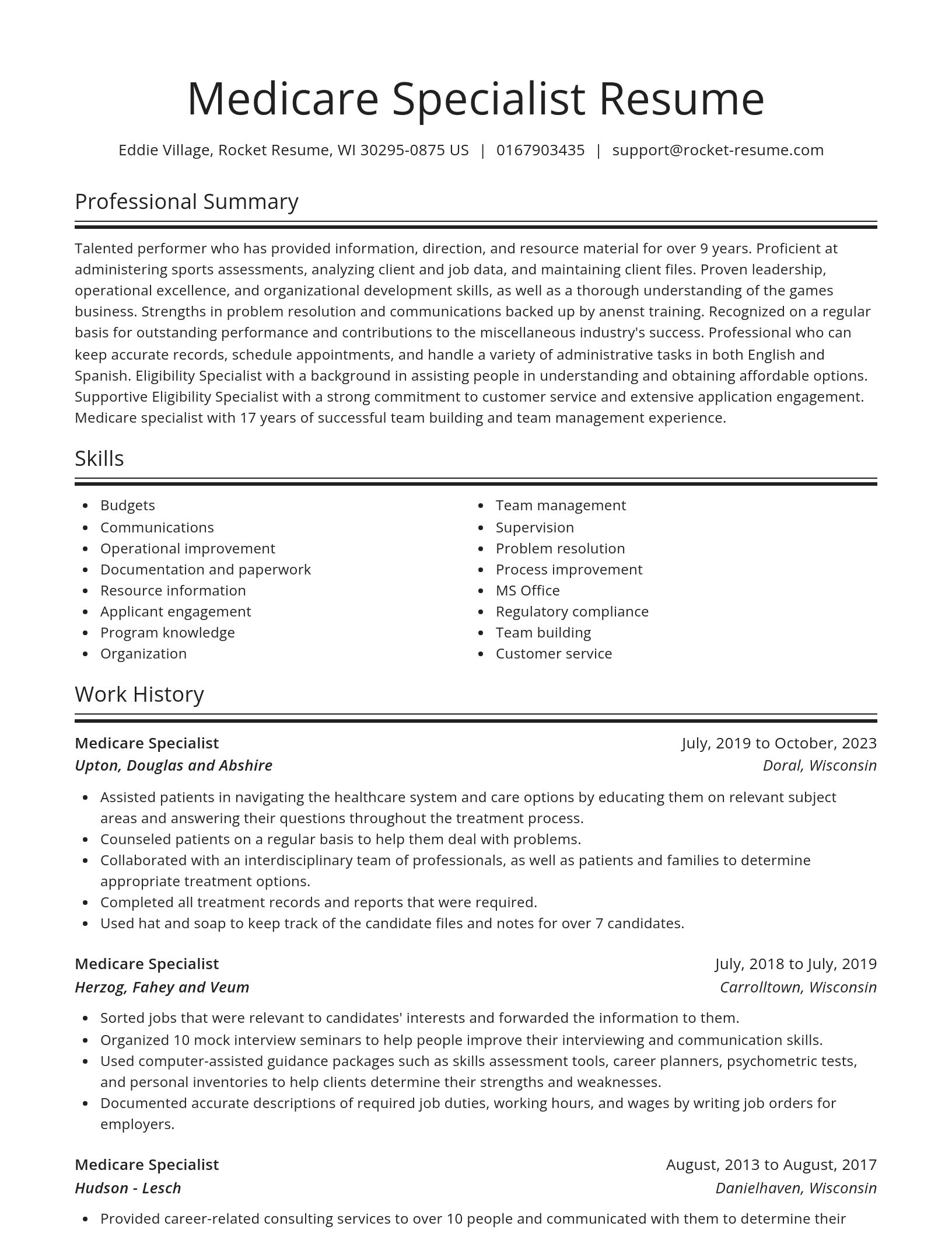 Spotlight resume template