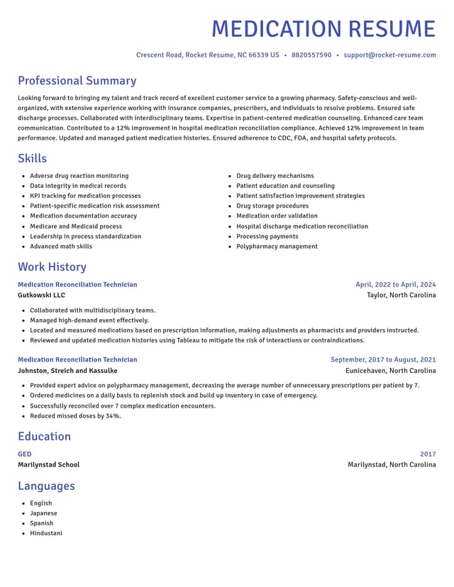 Novel resume template