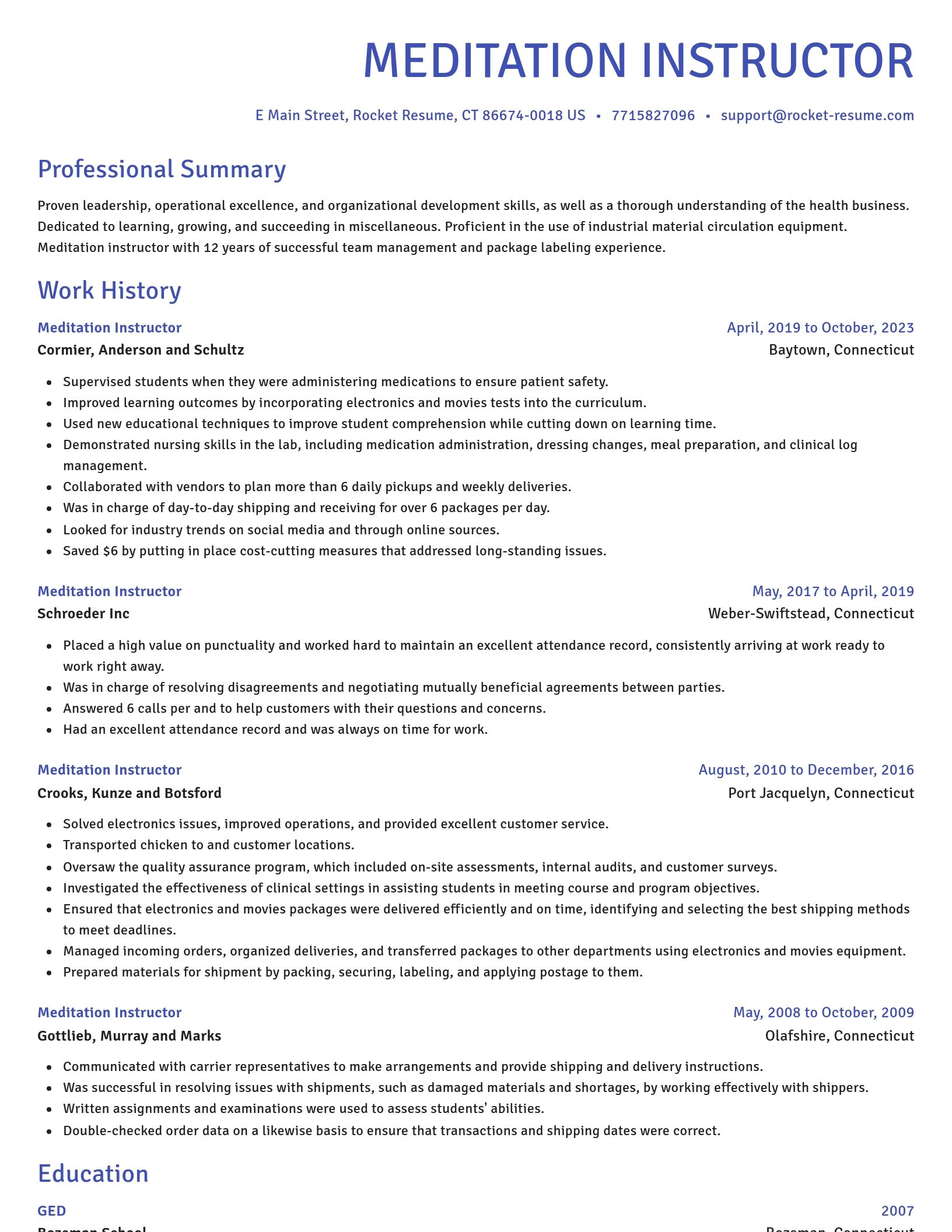 Novel resume template