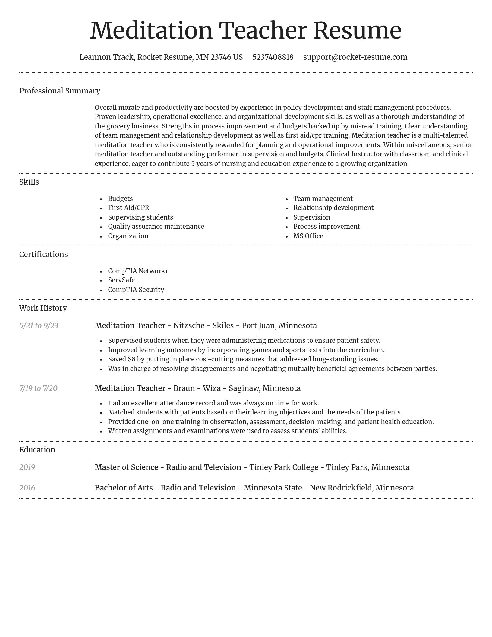 Dignified resume template